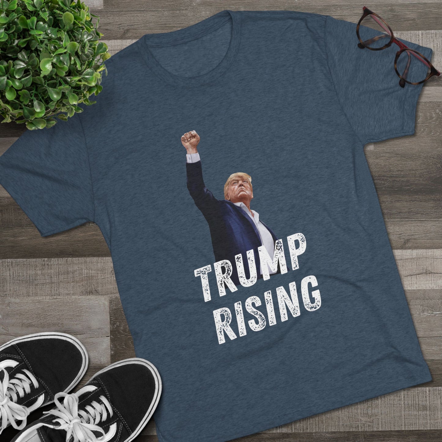 Donald Trump Shirt, Trump Shot Shirt, Trump Assassination Shirt, Trump 2024 T-Shirt, Unisex Tri-Blend Crew Tee, President Trump, Trump Rising