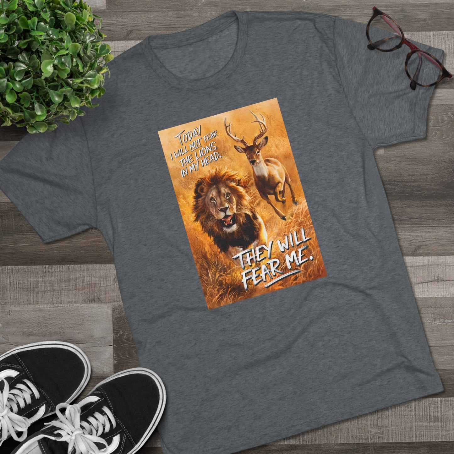 Fearless Pursuit Lions Fear Me | Unisex Tri-Blend Crew Tee | No Fear | New | 2024 | Summer | Gift | Birthday Gift | Courage | Bold