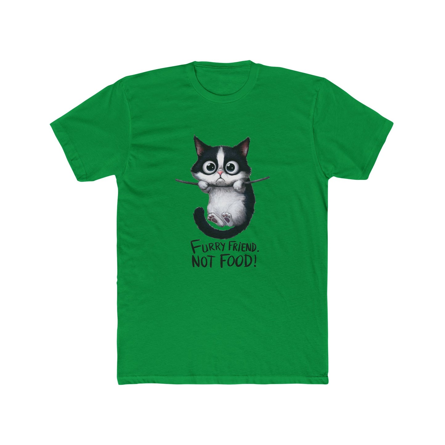 Felines Are Friends. Not Food. Cotton Crew Tee | Cat | Cats | Springfield | Ohio | 2024 | Pet | Furry | New Design