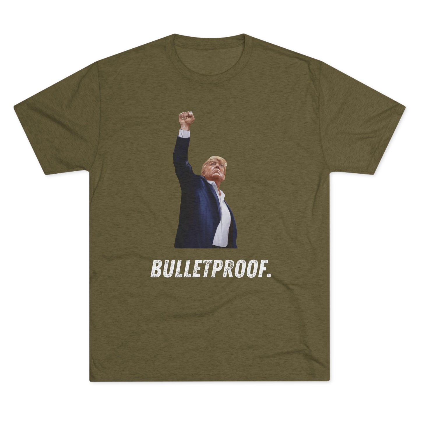 Bulletproof Donald Trump Shirt, Trump Shot Shirt, Trump Assassination Shirt, Trump 2024 T-Shirt, Unisex Tri-Blend Crew Tee, President Trump