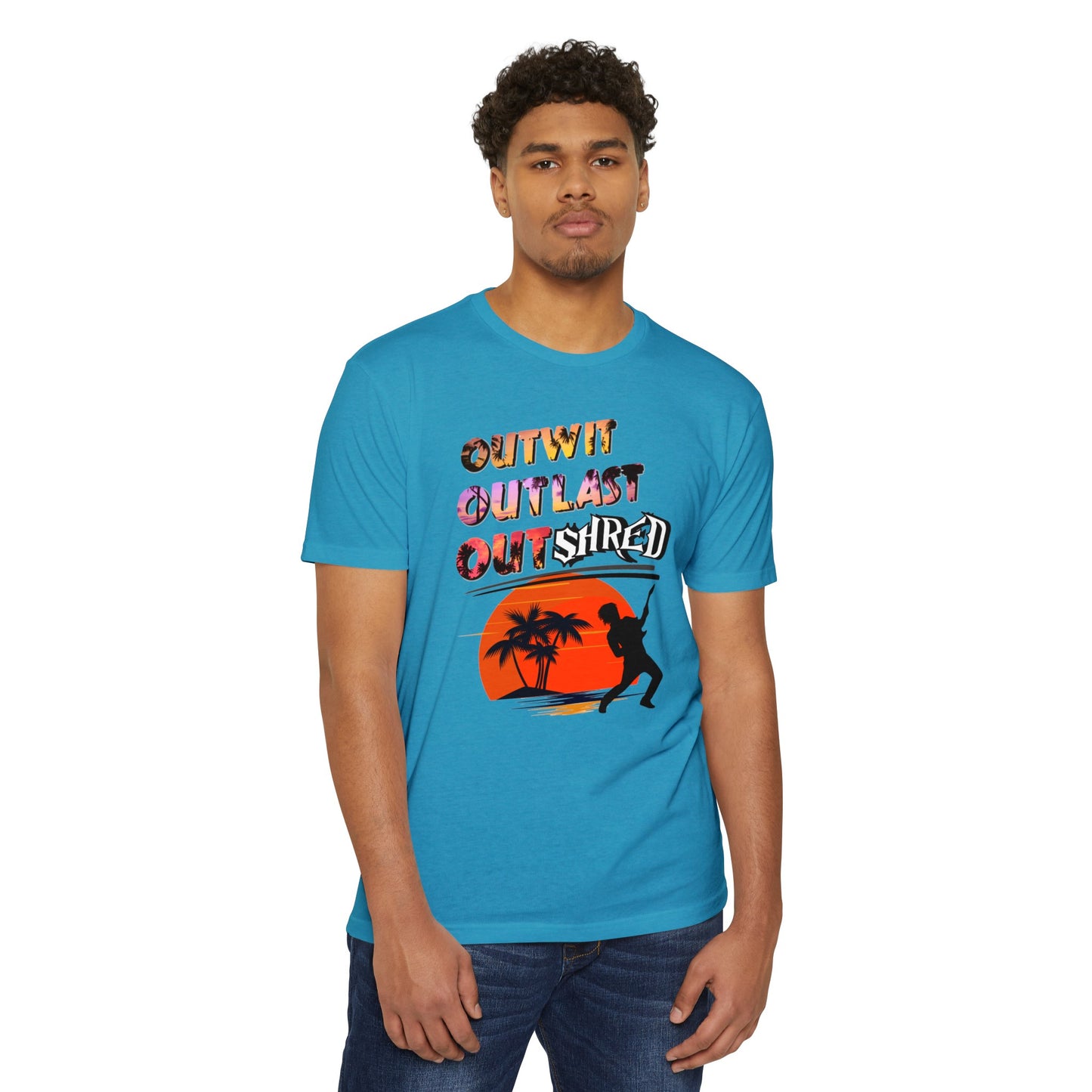 Survivor TV Outwit Outlast OutSHRED | Jersey Tee | Survivor TV | Rock and Roll | New Design | 2024 | TV | Guitar | Birthday Gift | Boy | Son