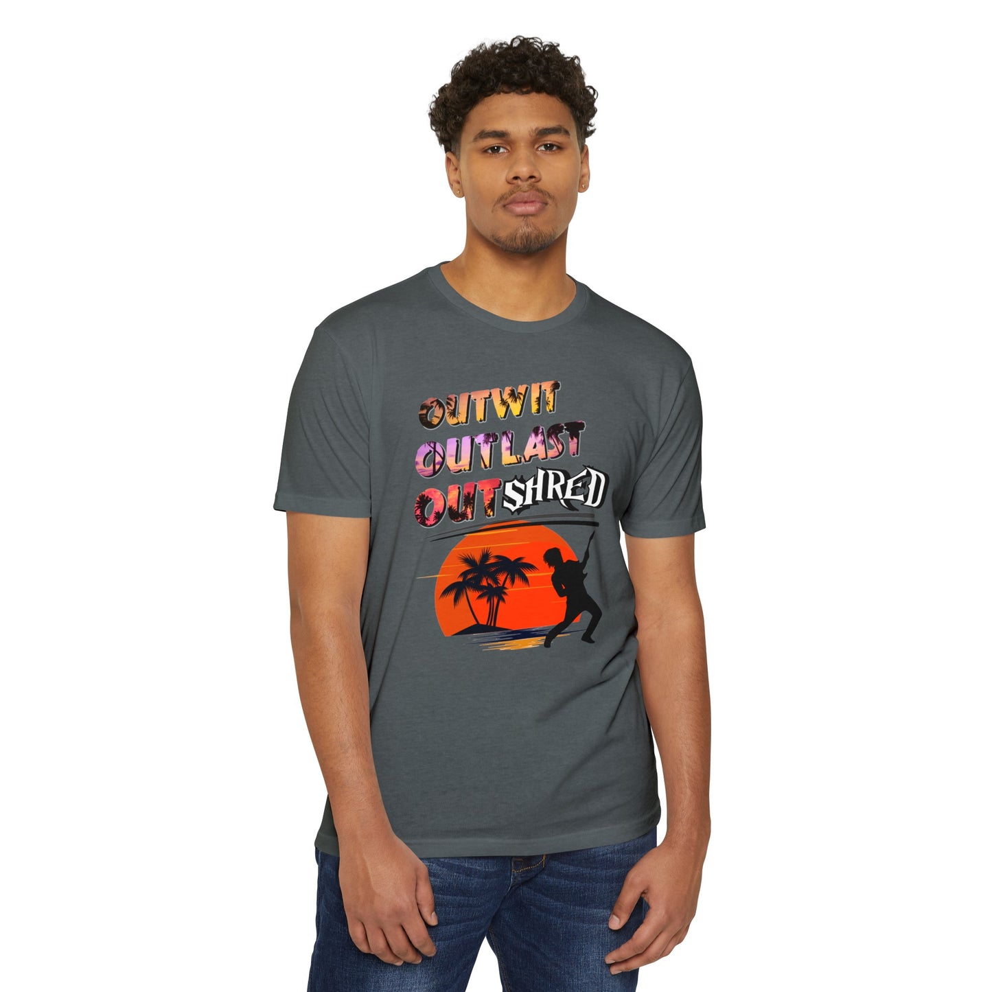 Survivor TV Outwit Outlast OutSHRED | Jersey Tee | Survivor TV | Rock and Roll | New Design | 2024 | TV | Guitar | Birthday Gift | Boy | Son