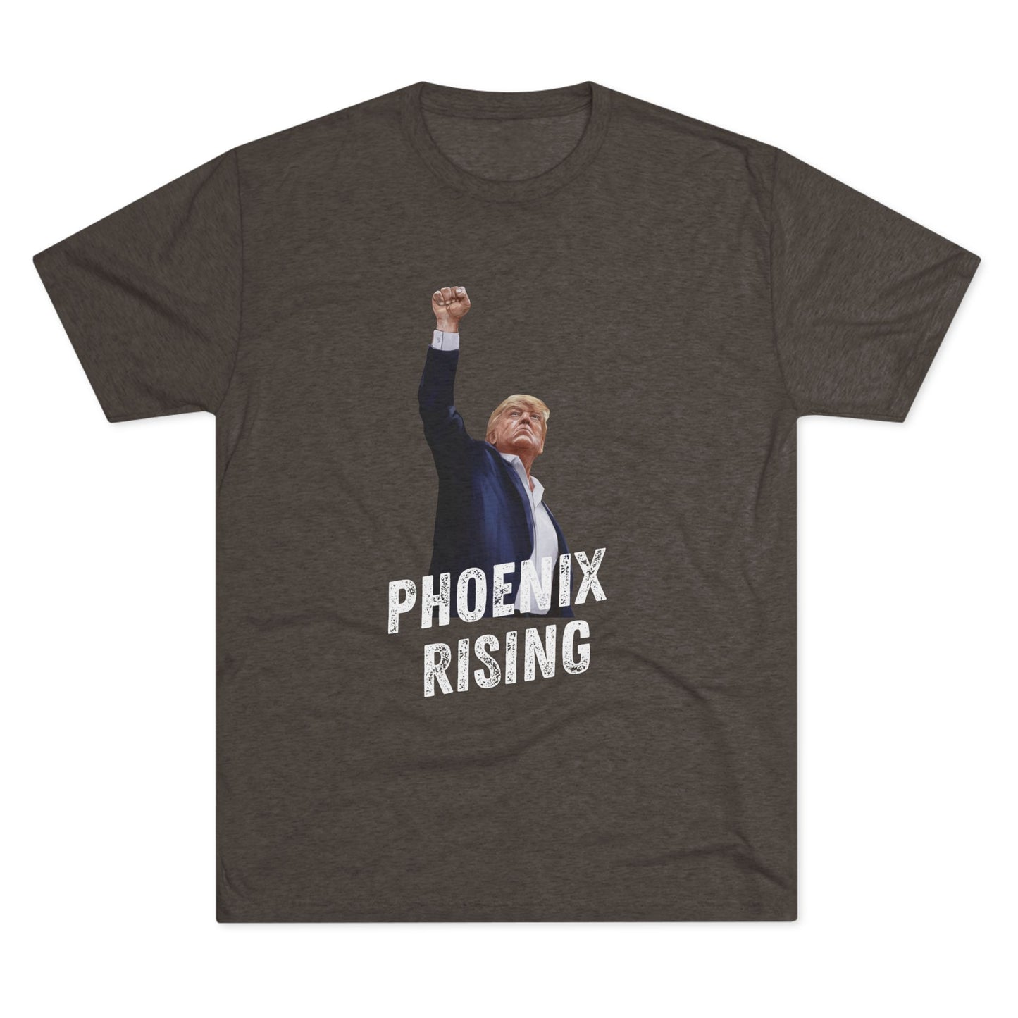 Donald Trump Shirt, Trump Shot Shirt, Trump Assassination Shirt, Trump 2024 T-Shirt, Unisex Tri-Blend Crew Tee, Phoenix Rising, Trump Rising