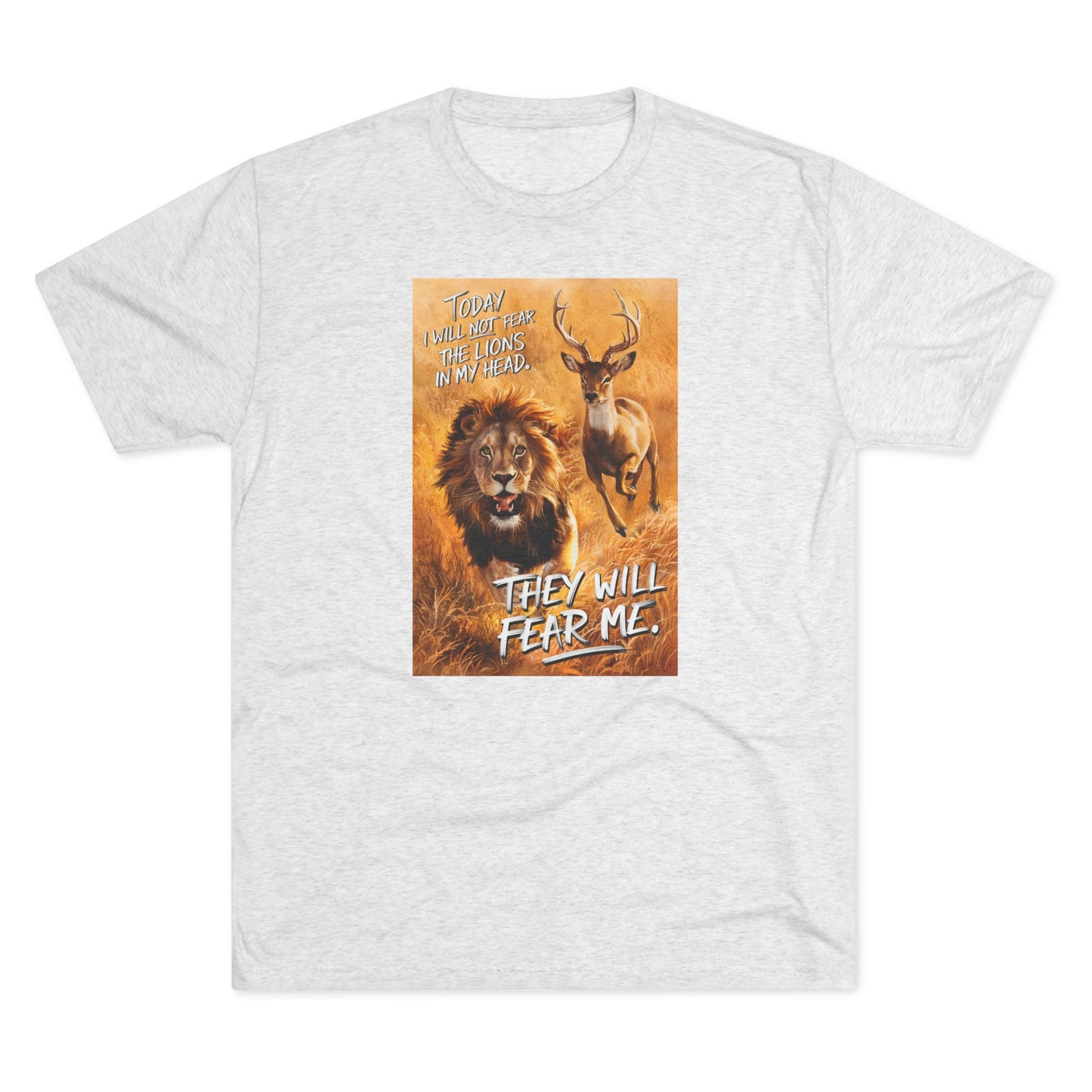 Fearless Pursuit Lions Fear Me | Unisex Tri-Blend Crew Tee | No Fear | New | 2024 | Summer | Gift | Birthday Gift | Courage | Bold