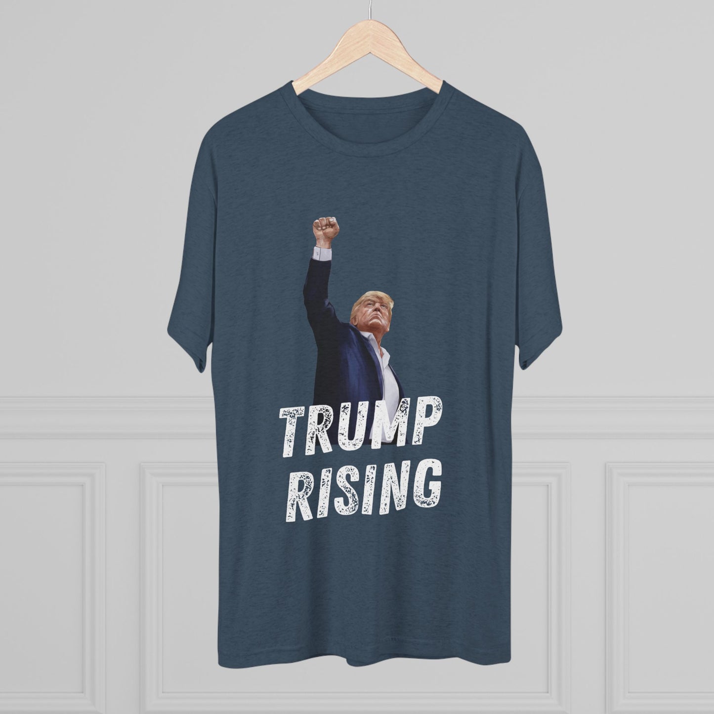 Donald Trump Shirt, Trump Shot Shirt, Trump Assassination Shirt, Trump 2024 T-Shirt, Unisex Tri-Blend Crew Tee, President Trump, Trump Rising