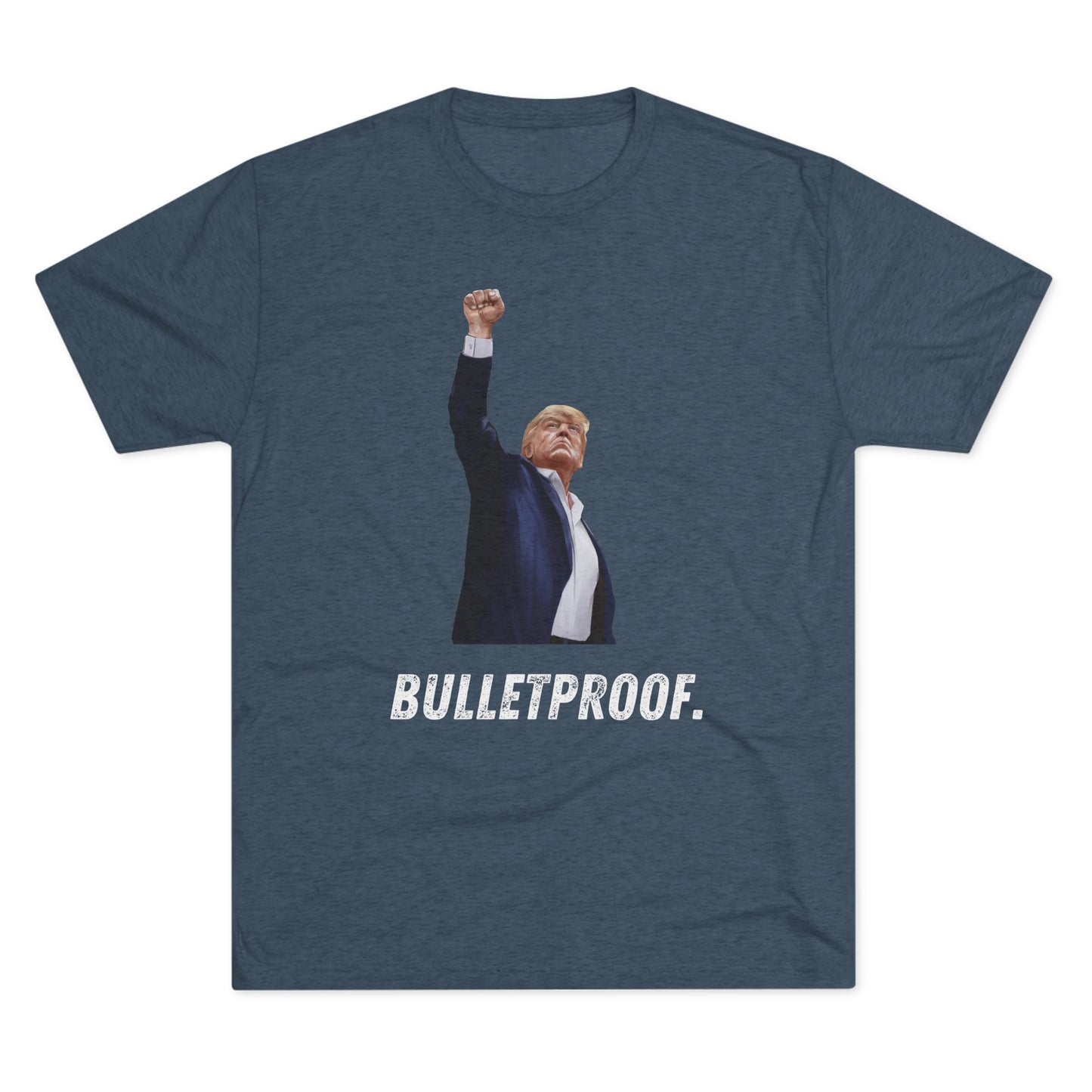 Bulletproof Donald Trump Shirt, Trump Shot Shirt, Trump Assassination Shirt, Trump 2024 T-Shirt, Unisex Tri-Blend Crew Tee, President Trump