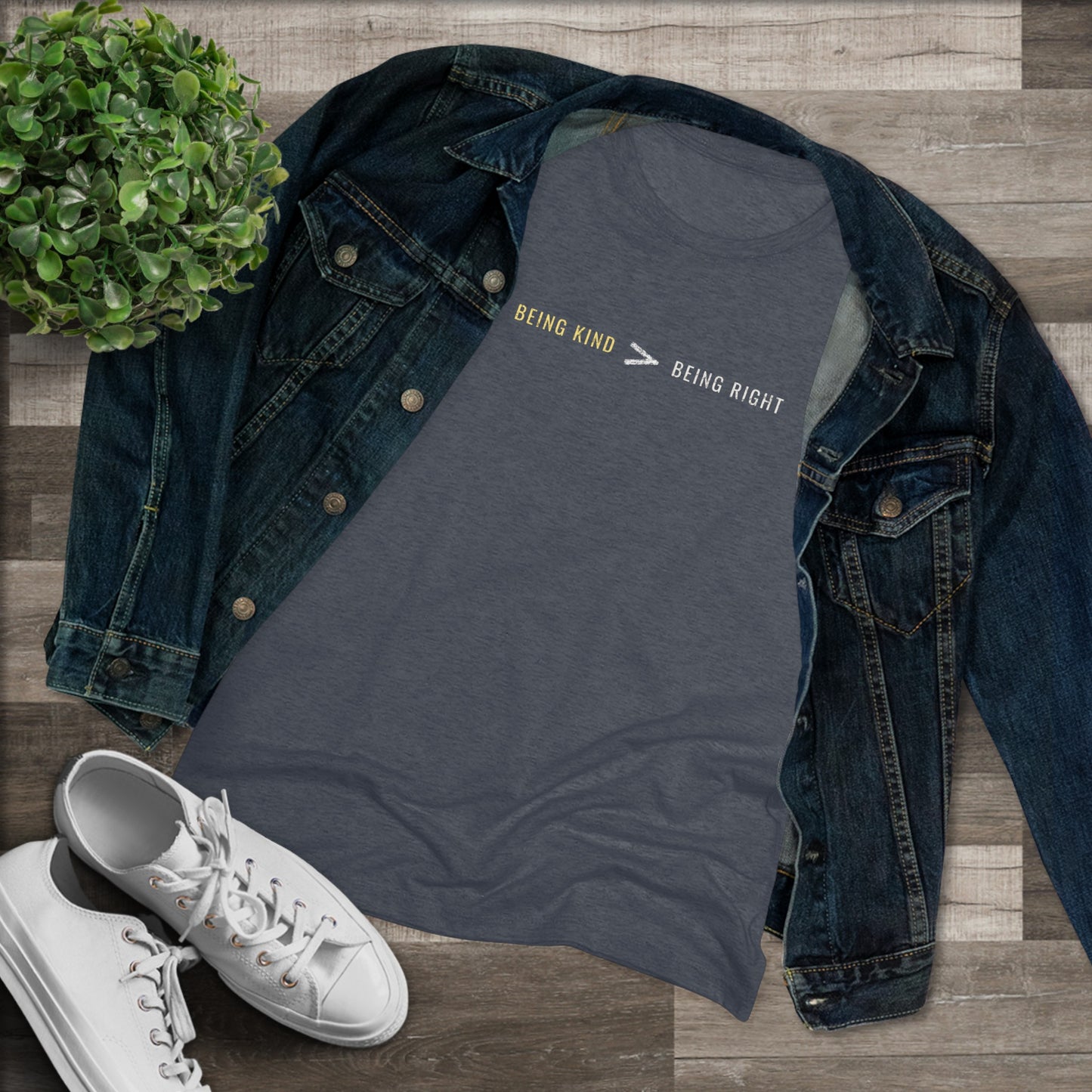 Being Kind > Being Right | Women's Tri-Blend Crew Tee | Kindness | Be Kind | New Design | 2024 | Gift | Birthday Gift | Kind Gift | Summer