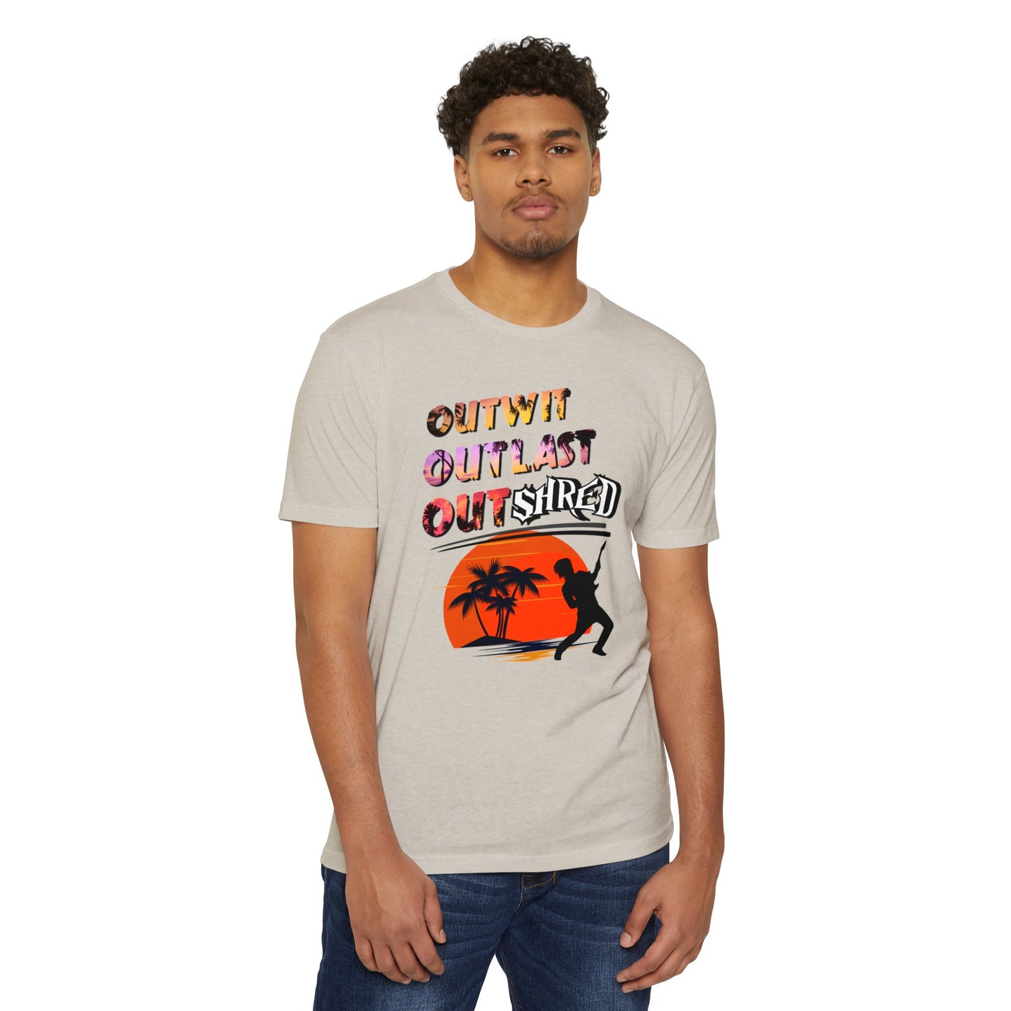 Survivor TV Outwit Outlast OutSHRED | Jersey Tee | Survivor TV | Rock and Roll | New Design | 2024 | TV | Guitar | Birthday Gift | Boy | Son