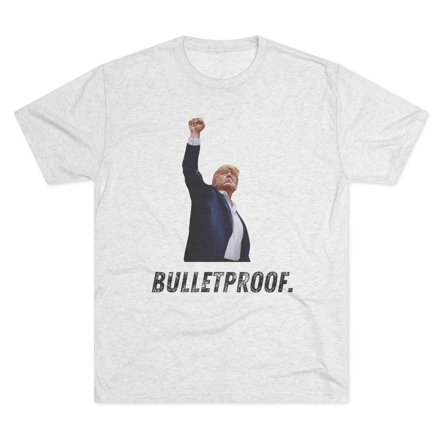 Bulletproof Donald Trump Shirt, Trump Shot Shirt, Trump Assassination Shirt, Trump 2024 T-Shirt, Unisex Tri-Blend Crew Tee, President Trump