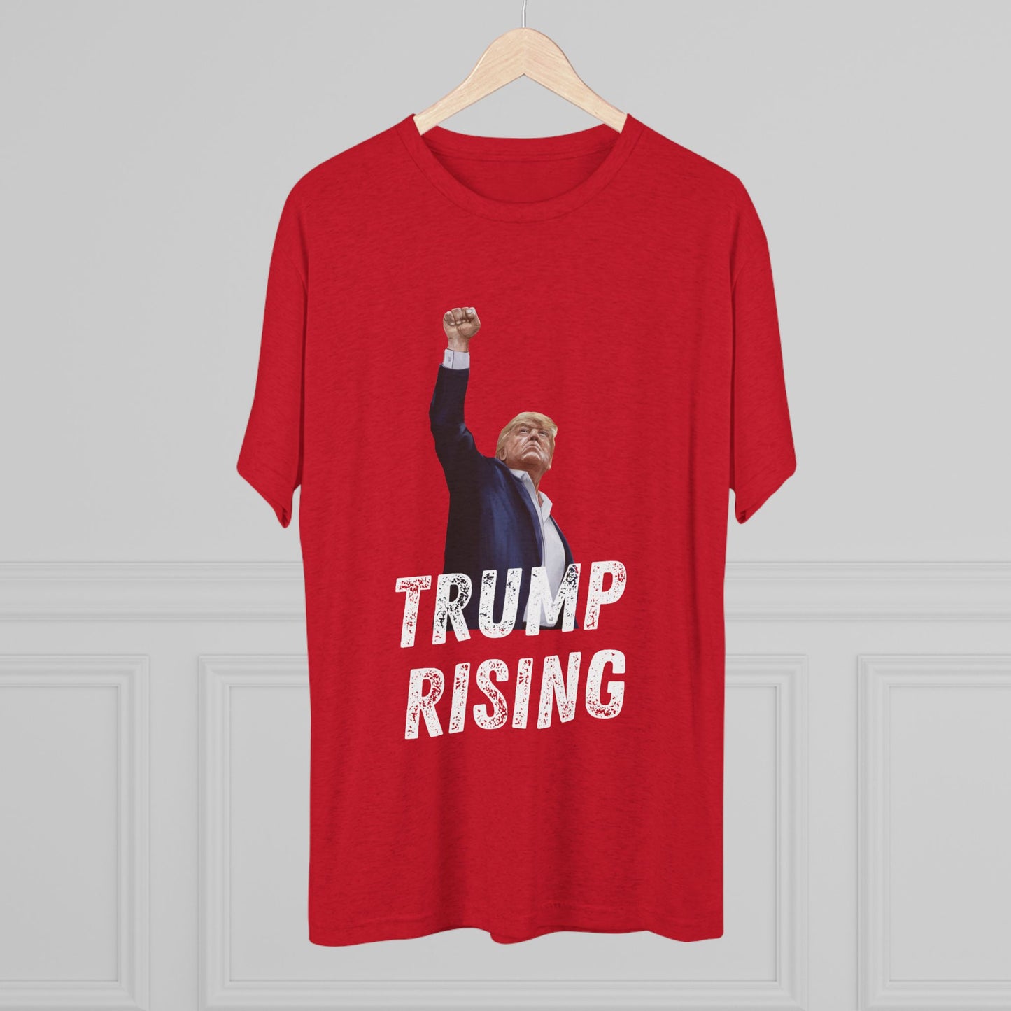 Donald Trump Shirt, Trump Shot Shirt, Trump Assassination Shirt, Trump 2024 T-Shirt, Unisex Tri-Blend Crew Tee, President Trump, Trump Rising