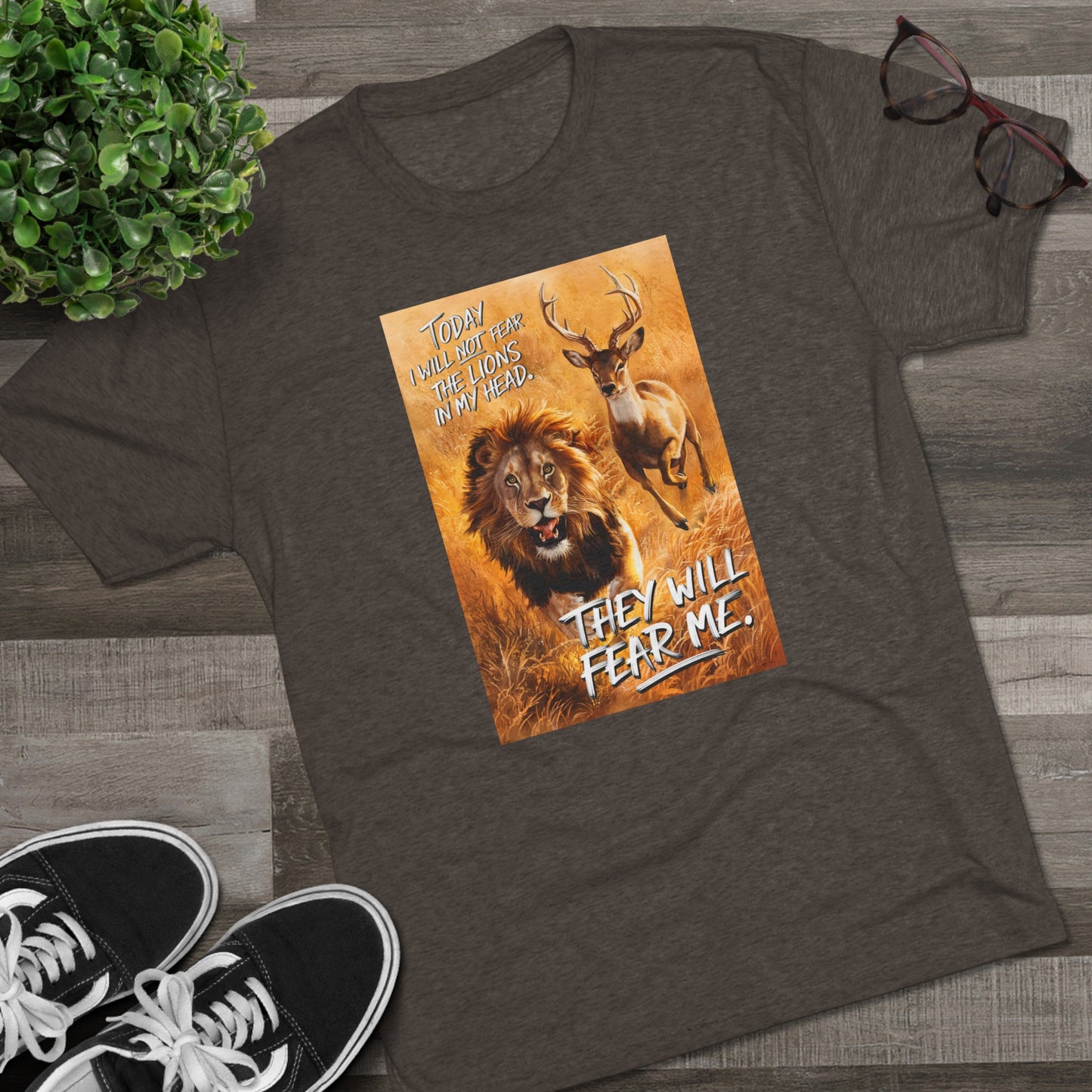 Fearless Pursuit Lions Fear Me | Unisex Tri-Blend Crew Tee | No Fear | New | 2024 | Summer | Gift | Birthday Gift | Courage | Bold