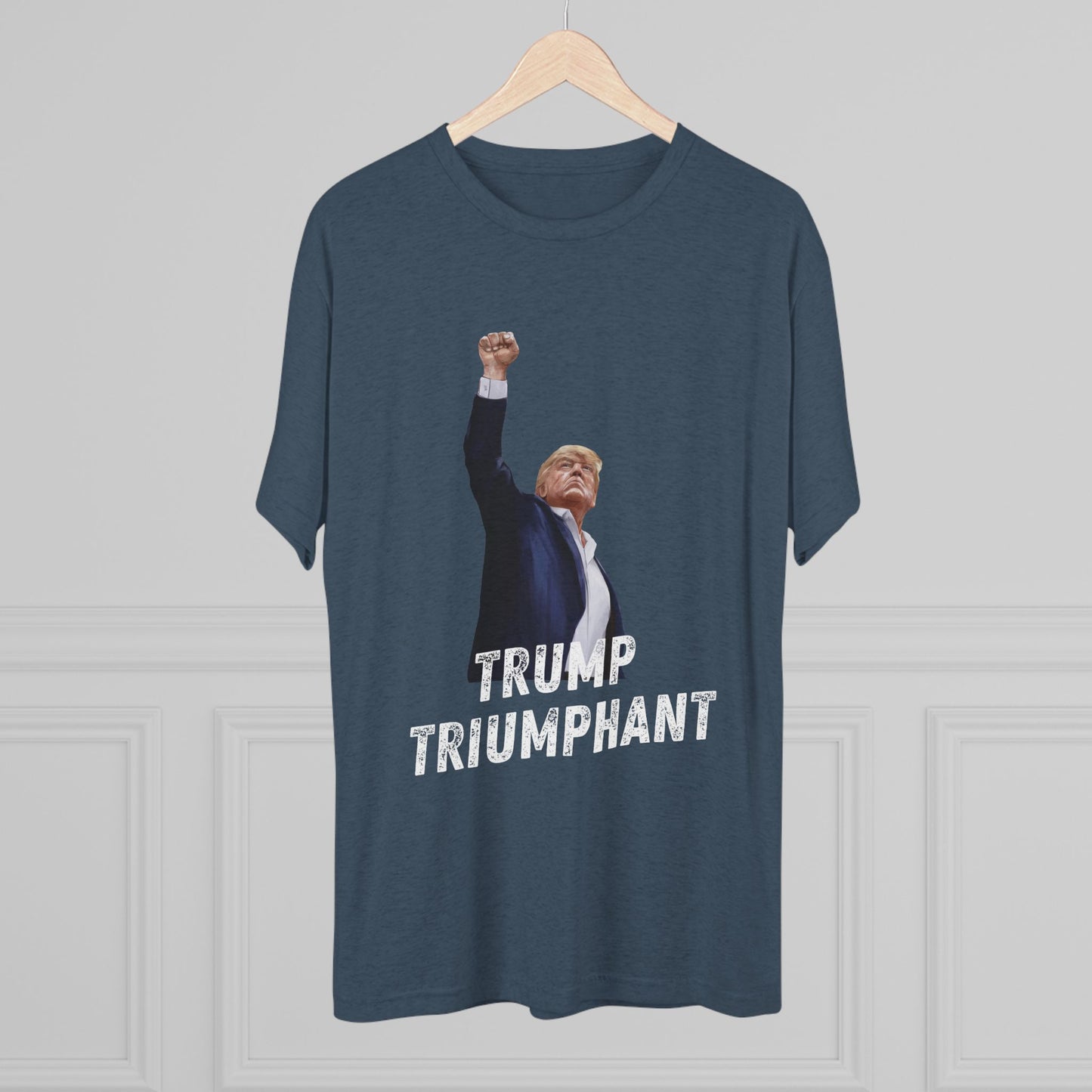 Triumphant Donald Trump Shirt, Trump Shot Shirt, Trump Assassination Shirt, Trump 2024 T-Shirt, Unisex Tri-Blend Crew Tee, President Trump