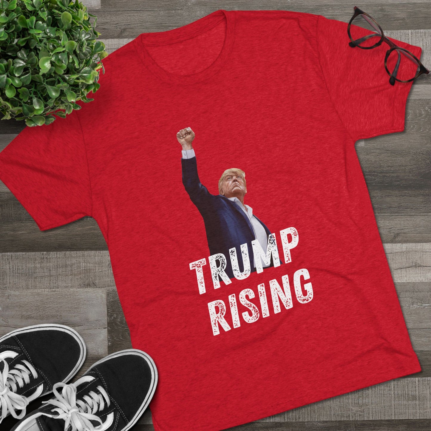Donald Trump Shirt, Trump Shot Shirt, Trump Assassination Shirt, Trump 2024 T-Shirt, Unisex Tri-Blend Crew Tee, President Trump, Trump Rising