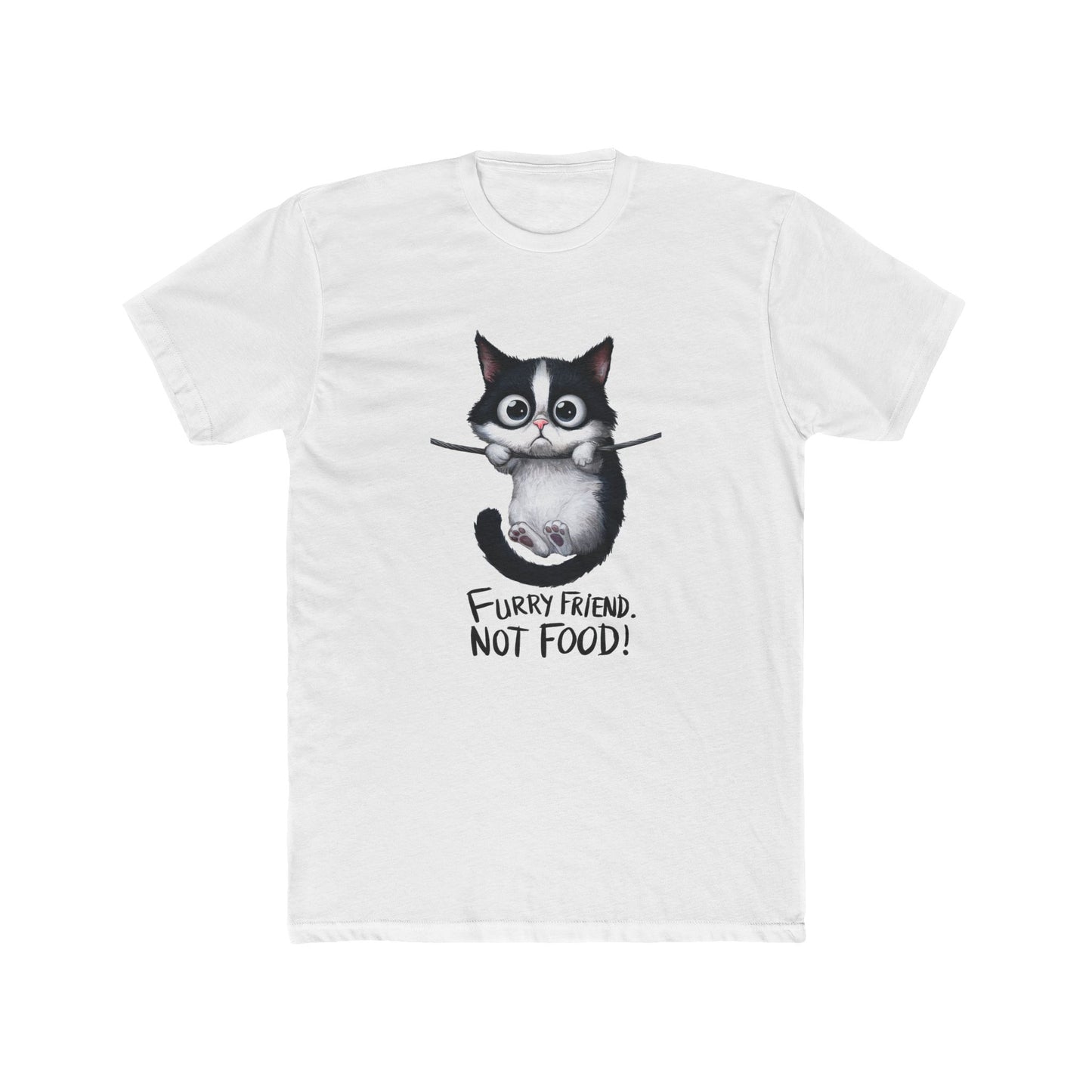 Felines Are Friends. Not Food. Cotton Crew Tee | Cat | Cats | Springfield | Ohio | 2024 | Pet | Furry | New Design