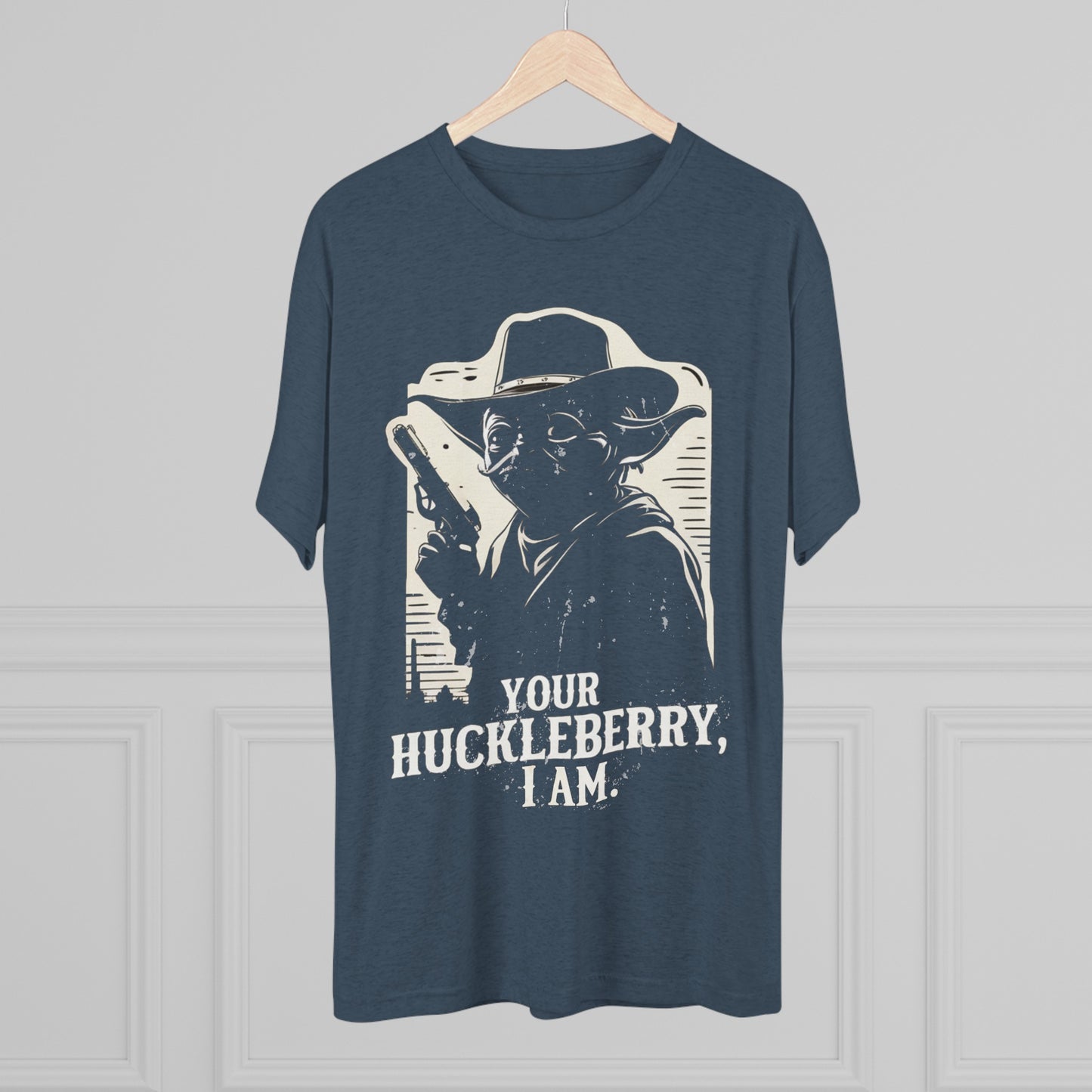 Western Yoda Tombstone | Unisex Tri-Blend Crew Tee | Star Wars | Fun | New | 2024 | Summer | Gift | Birthday Gift | Son Gift | Old West