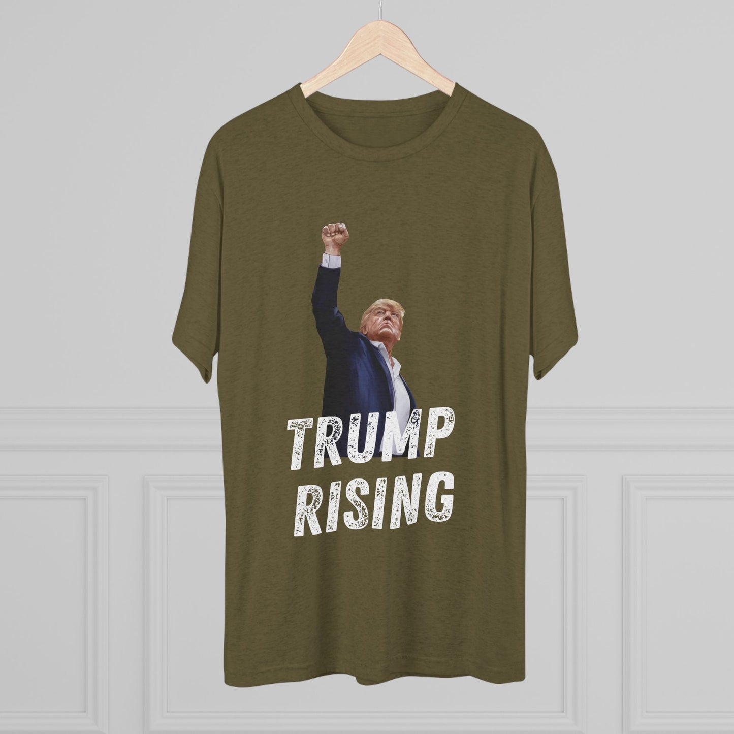 Donald Trump Shirt, Trump Shot Shirt, Trump Assassination Shirt, Trump 2024 T-Shirt, Unisex Tri-Blend Crew Tee, President Trump, Trump Rising