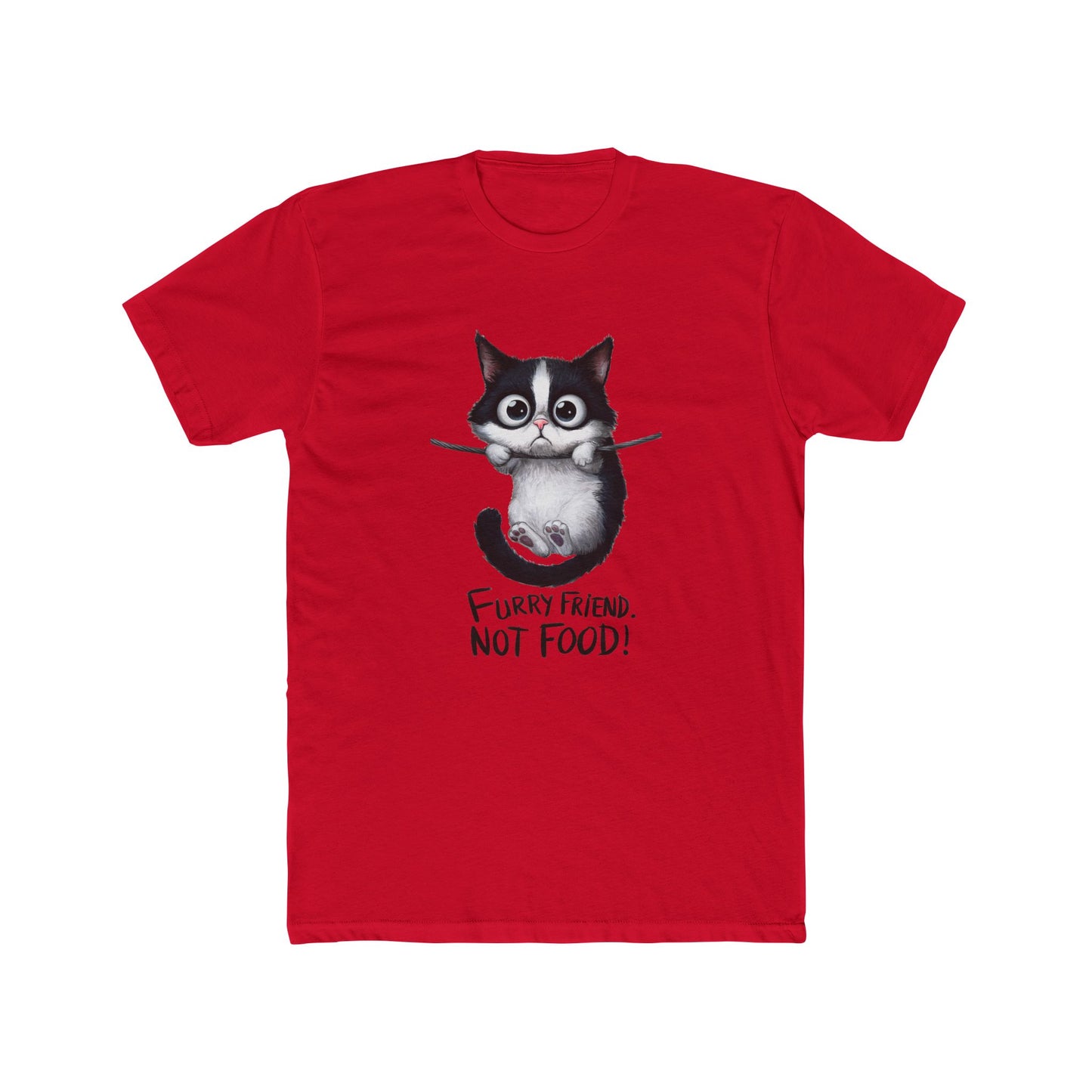 Felines Are Friends. Not Food. Cotton Crew Tee | Cat | Cats | Springfield | Ohio | 2024 | Pet | Furry | New Design