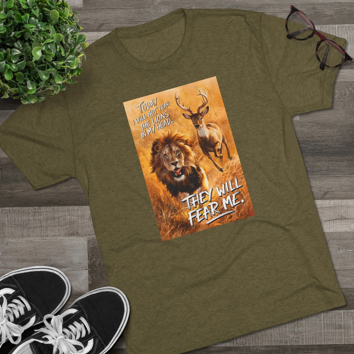Fearless Pursuit Lions Fear Me | Unisex Tri-Blend Crew Tee | No Fear | New | 2024 | Summer | Gift | Birthday Gift | Courage | Bold