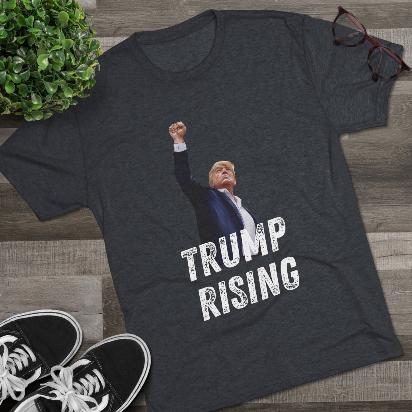 Donald Trump Shirt, Trump Shot Shirt, Trump Assassination Shirt, Trump 2024 T-Shirt, Unisex Tri-Blend Crew Tee, President Trump, Trump Rising