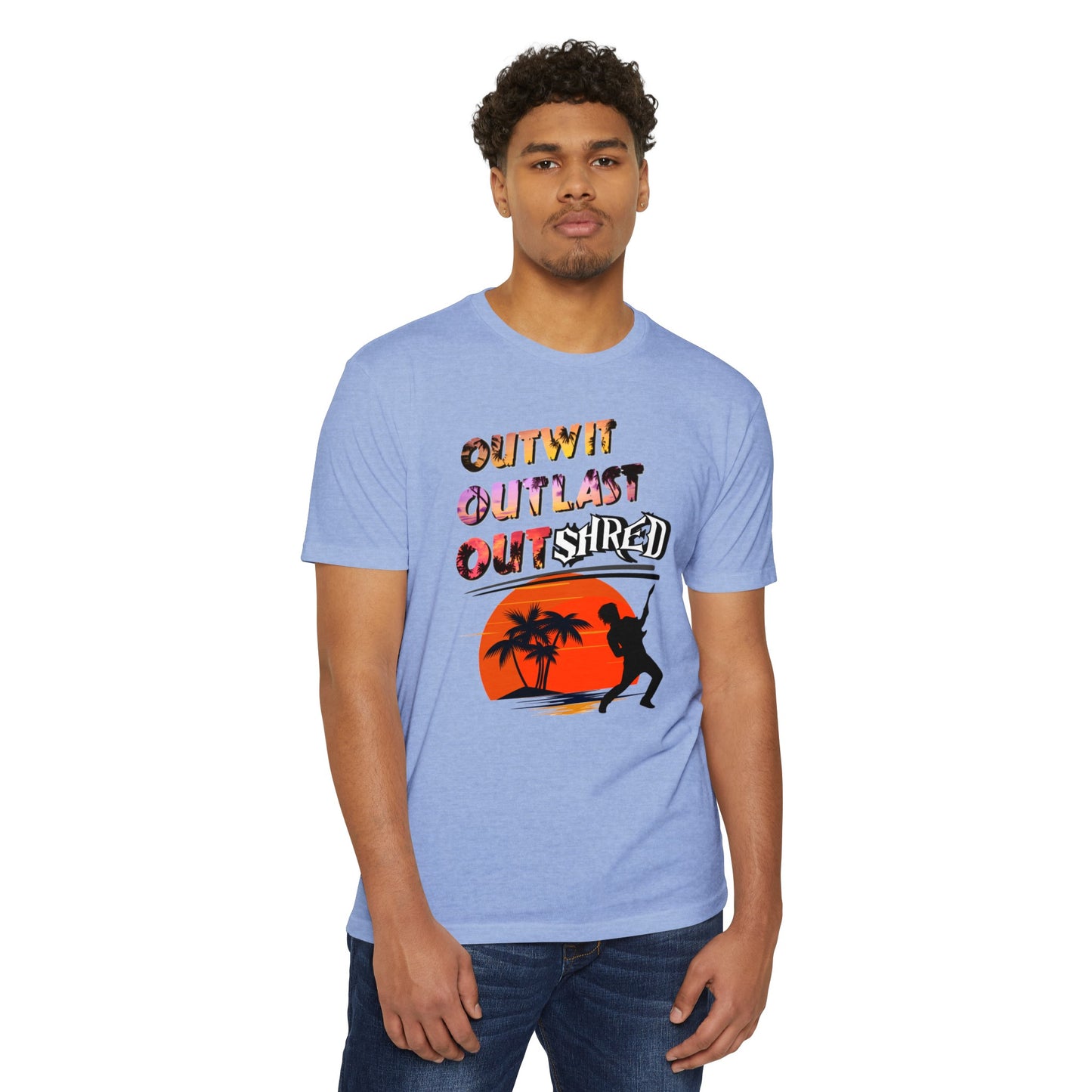 Survivor TV Outwit Outlast OutSHRED | Jersey Tee | Survivor TV | Rock and Roll | New Design | 2024 | TV | Guitar | Birthday Gift | Boy | Son
