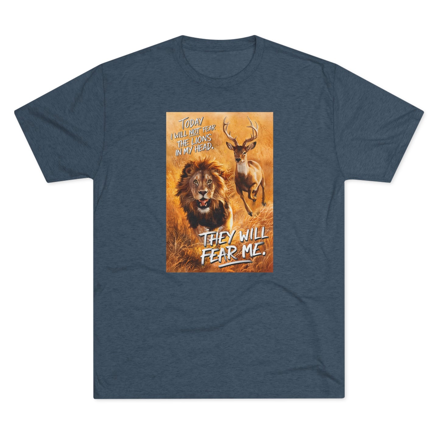 Fearless Pursuit Lions Fear Me | Unisex Tri-Blend Crew Tee | No Fear | New | 2024 | Summer | Gift | Birthday Gift | Courage | Bold