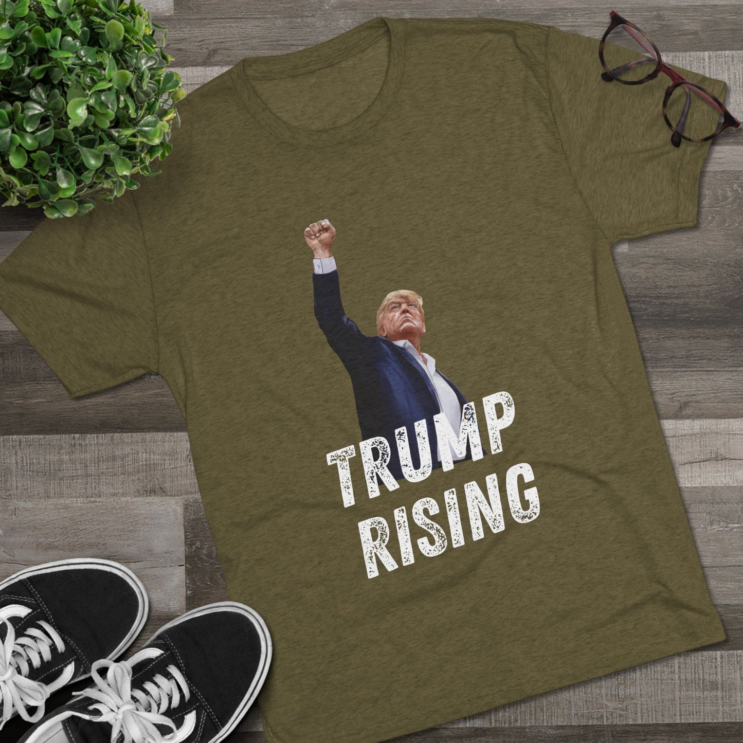 Donald Trump Shirt, Trump Shot Shirt, Trump Assassination Shirt, Trump 2024 T-Shirt, Unisex Tri-Blend Crew Tee, President Trump, Trump Rising