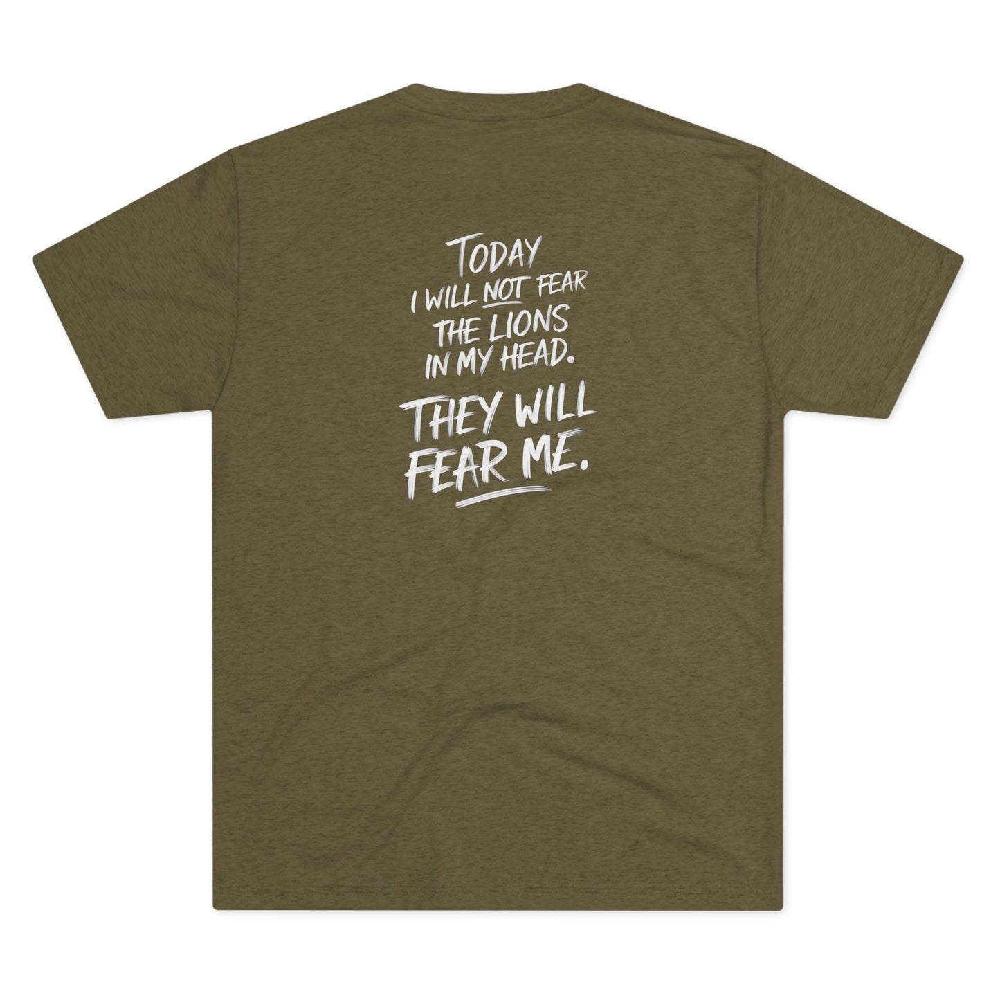Fearless Pursuit - Lions Fear Me | Unisex Tri-Blend Crew Tee | No Fear | New | 2024 | Summer | Gift | Birthday Gift | Courage | Bold