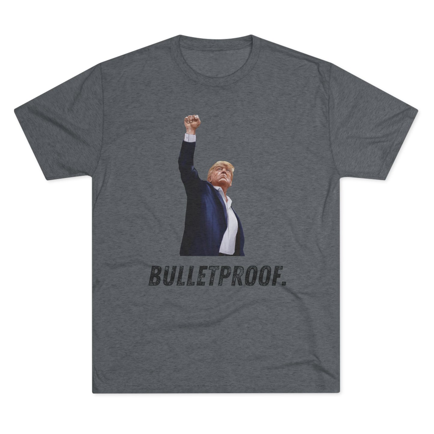 Bulletproof Donald Trump Shirt, Trump Shot Shirt, Trump Assassination Shirt, Trump 2024 T-Shirt, Unisex Tri-Blend Crew Tee, President Trump