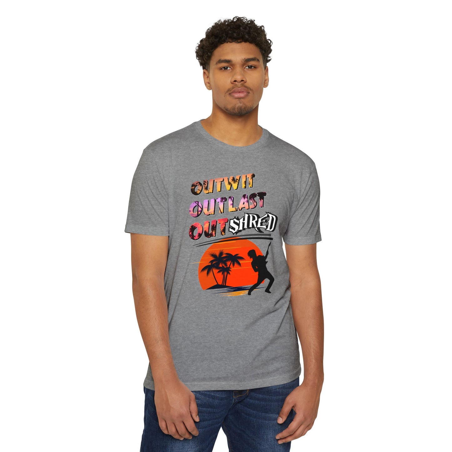 Survivor TV Outwit Outlast OutSHRED | Jersey Tee | Survivor TV | Rock and Roll | New Design | 2024 | TV | Guitar | Birthday Gift | Boy | Son