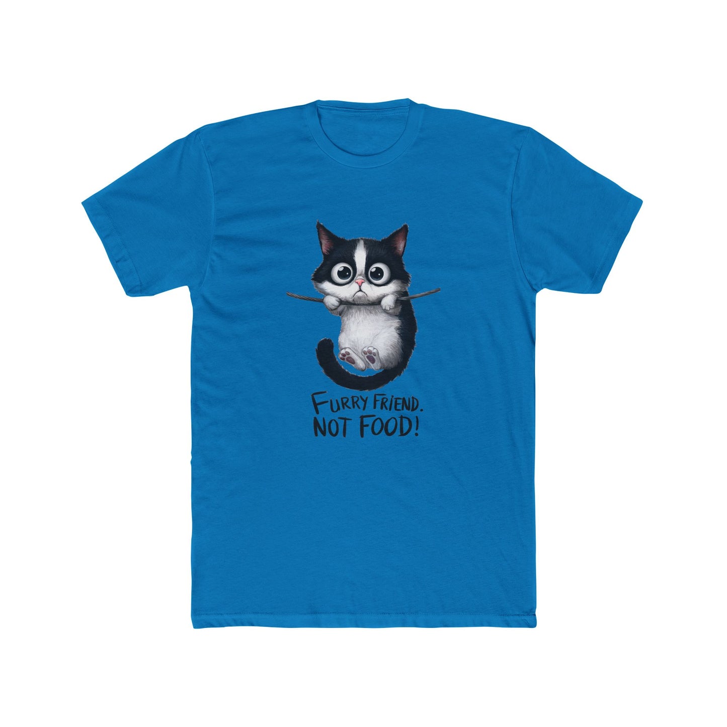 Felines Are Friends. Not Food. Cotton Crew Tee | Cat | Cats | Springfield | Ohio | 2024 | Pet | Furry | New Design