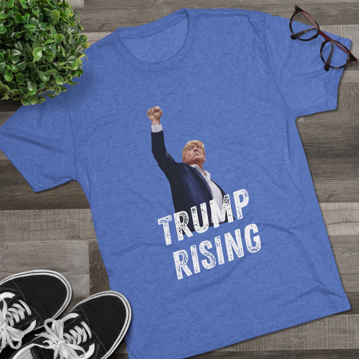 Donald Trump Shirt, Trump Shot Shirt, Trump Assassination Shirt, Trump 2024 T-Shirt, Unisex Tri-Blend Crew Tee, President Trump, Trump Rising