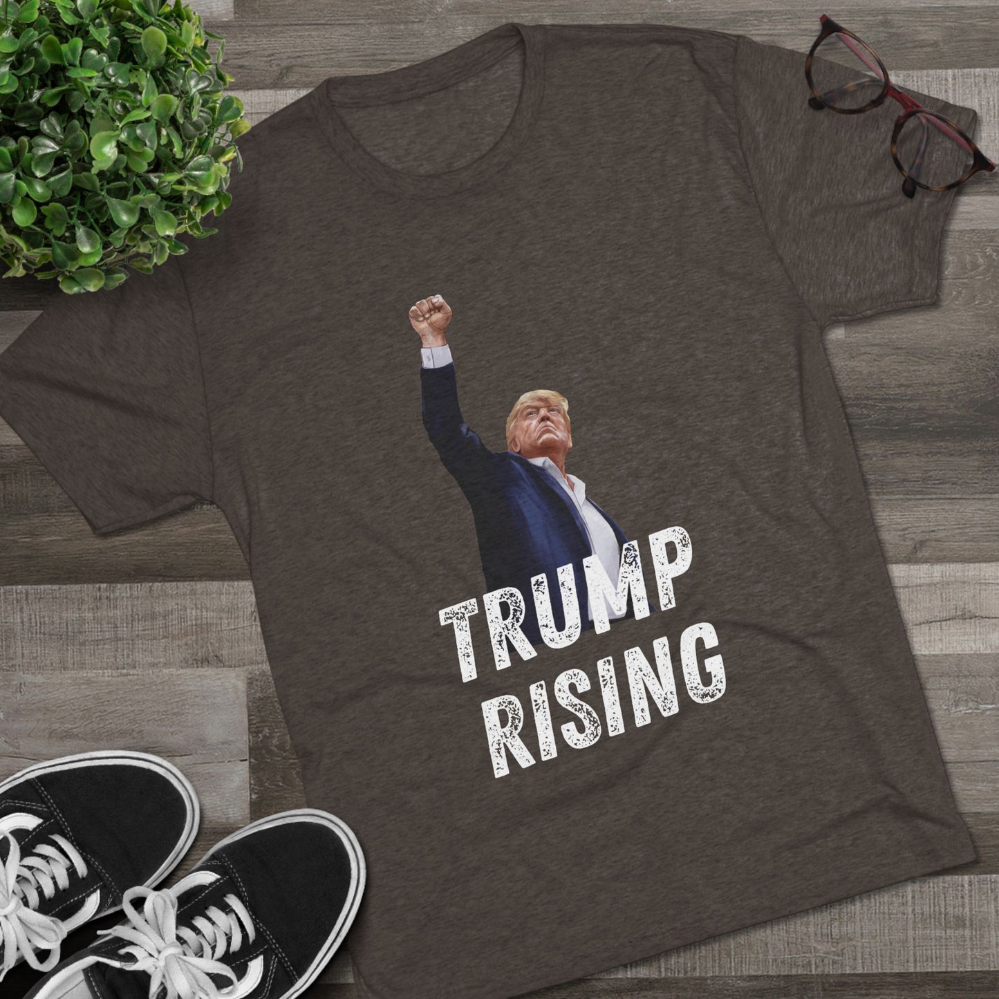Donald Trump Shirt, Trump Shot Shirt, Trump Assassination Shirt, Trump 2024 T-Shirt, Unisex Tri-Blend Crew Tee, President Trump, Trump Rising