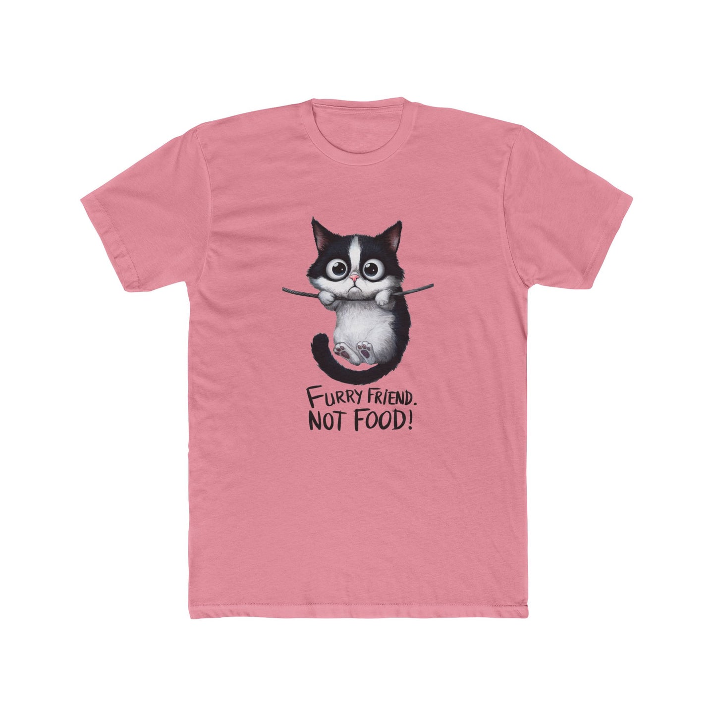Felines Are Friends. Not Food. Cotton Crew Tee | Cat | Cats | Springfield | Ohio | 2024 | Pet | Furry | New Design