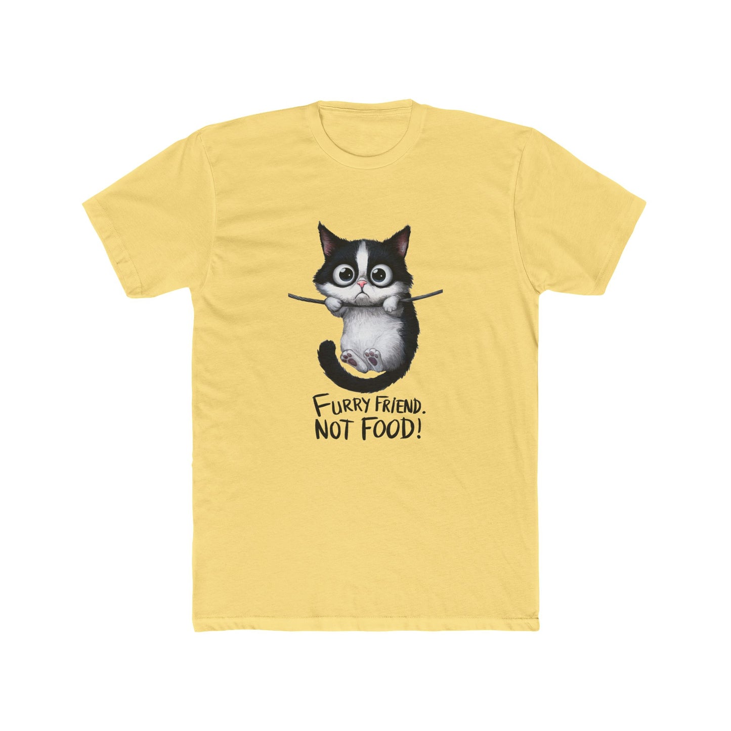 Felines Are Friends. Not Food. Cotton Crew Tee | Cat | Cats | Springfield | Ohio | 2024 | Pet | Furry | New Design