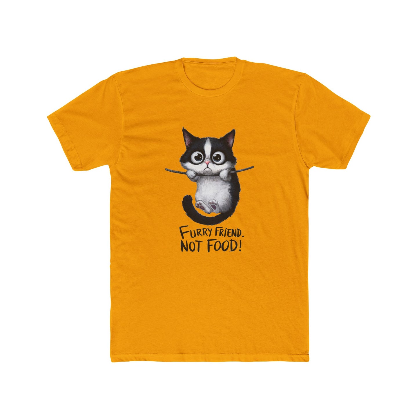 Felines Are Friends. Not Food. Cotton Crew Tee | Cat | Cats | Springfield | Ohio | 2024 | Pet | Furry | New Design