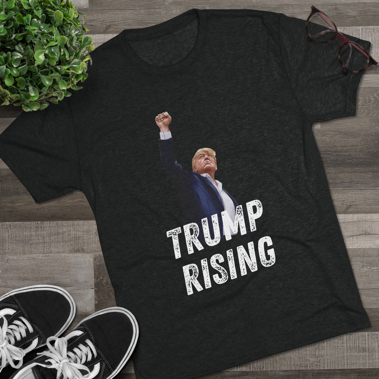 Donald Trump Shirt, Trump Shot Shirt, Trump Assassination Shirt, Trump 2024 T-Shirt, Unisex Tri-Blend Crew Tee, President Trump, Trump Rising