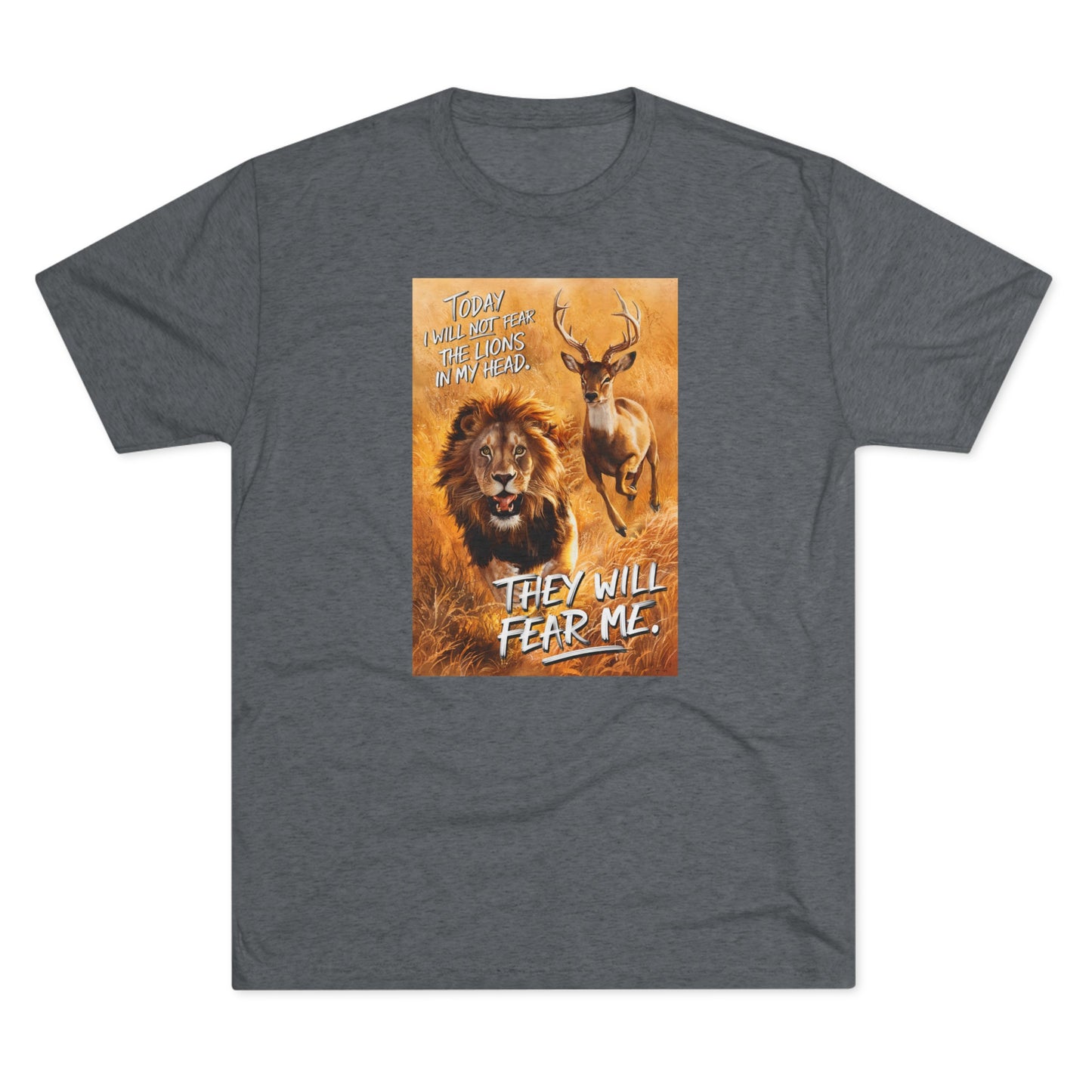 Fearless Pursuit Lions Fear Me | Unisex Tri-Blend Crew Tee | No Fear | New | 2024 | Summer | Gift | Birthday Gift | Courage | Bold