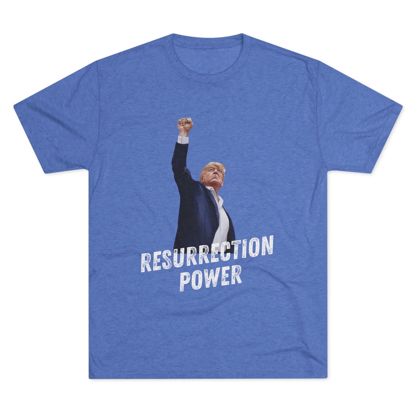 Resurrection Donald Trump Shirt, Trump Shot Shirt, Trump Assassination Shirt, Trump 2024 T-Shirt, Unisex Tri-Blend Crew Tee, President Trump