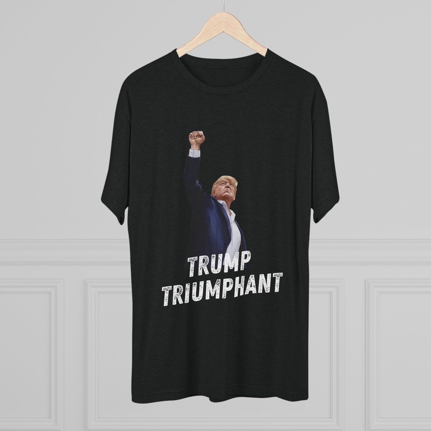 Triumphant Donald Trump Shirt, Trump Shot Shirt, Trump Assassination Shirt, Trump 2024 T-Shirt, Unisex Tri-Blend Crew Tee, President Trump