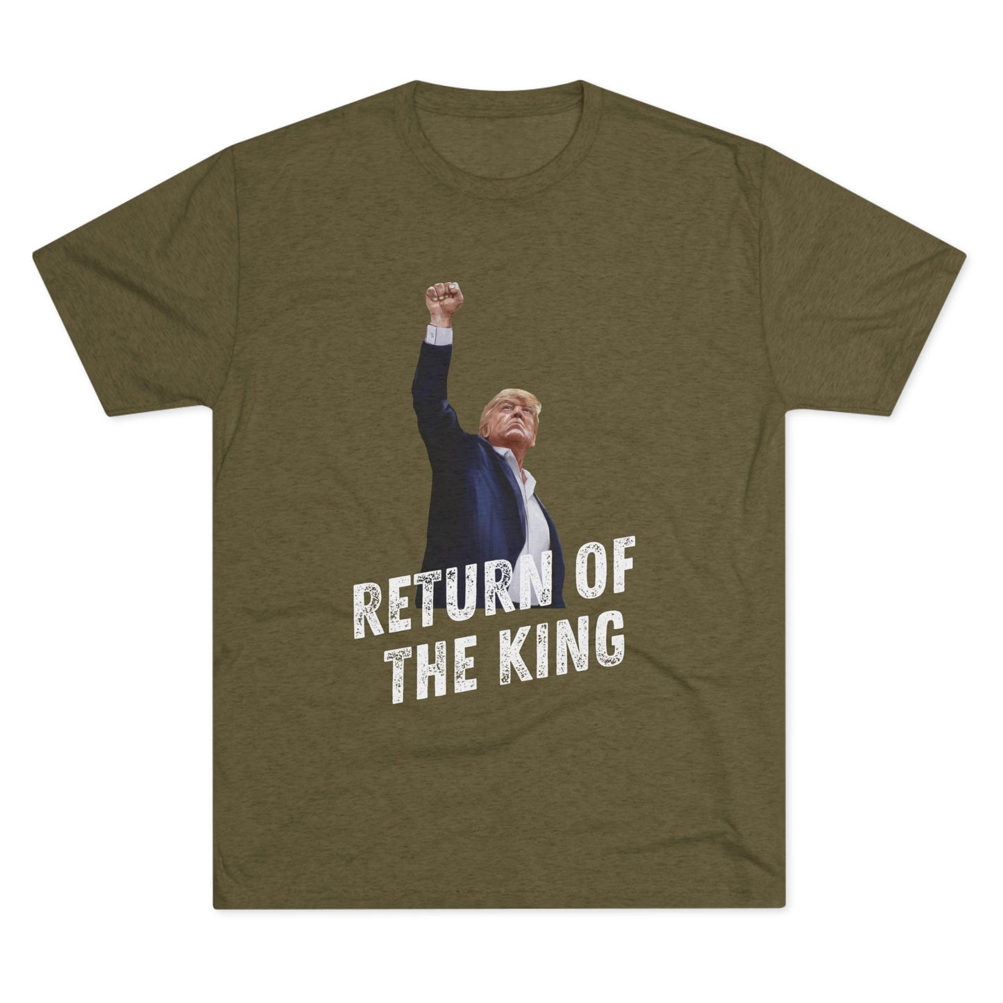 King Donald Trump Shirt, Trump Shot Shirt, Trump Assassination Shirt, Trump 2024 T-Shirt, Unisex Tri-Blend Crew Tee, LOTR, Return of the King