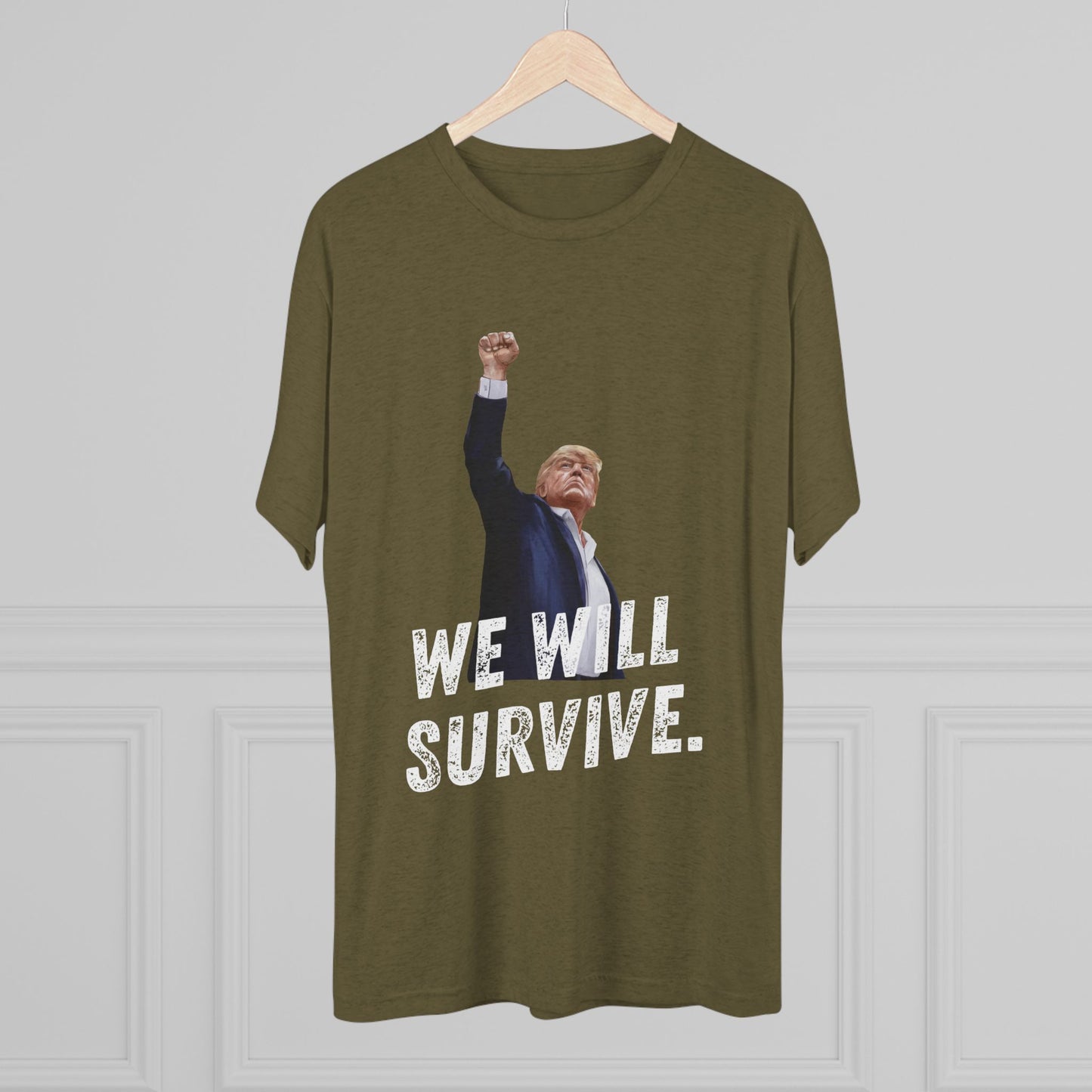Survivor Donald Trump Shirt, Trump Shot Shirt, Trump Assassination Shirt, Trump 2024 T-Shirt, Unisex Tri-Blend Crew Tee, President Trump