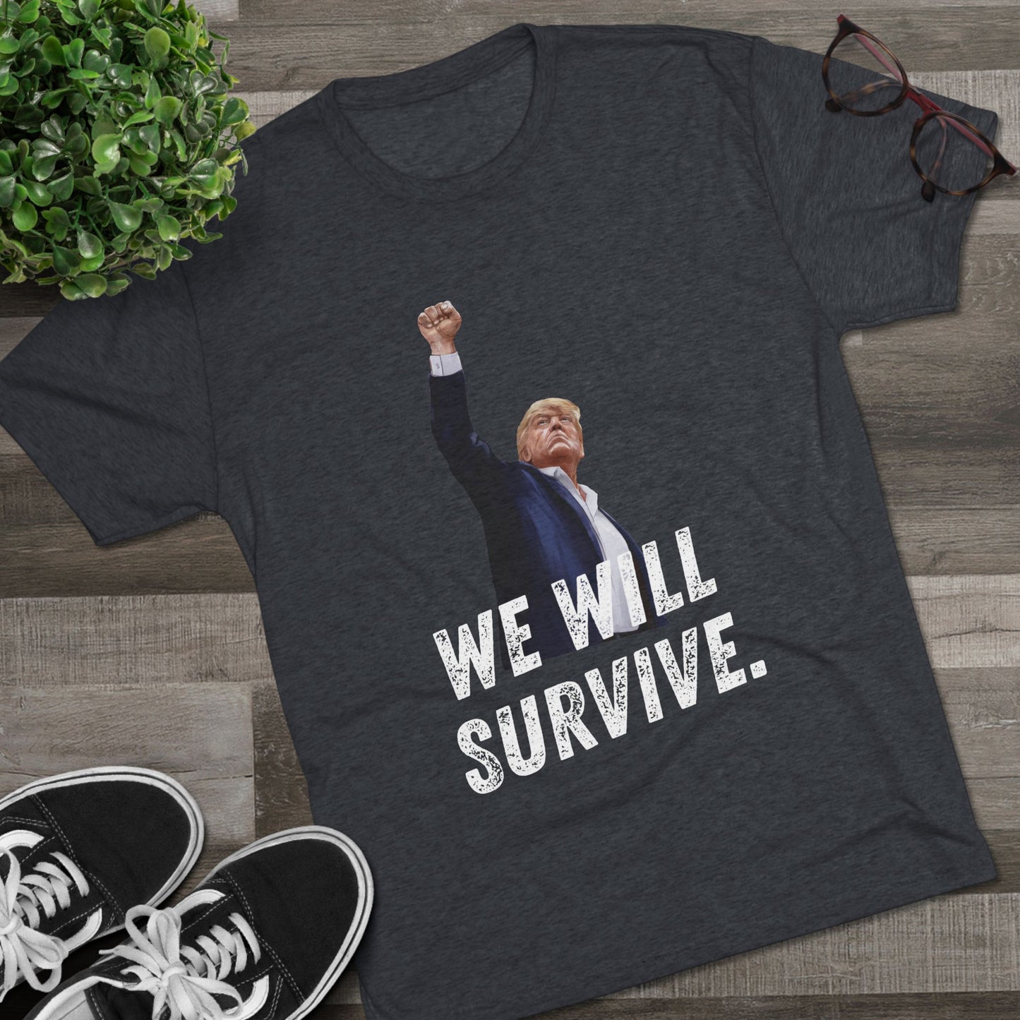 Survivor Donald Trump Shirt, Trump Shot Shirt, Trump Assassination Shirt, Trump 2024 T-Shirt, Unisex Tri-Blend Crew Tee, President Trump