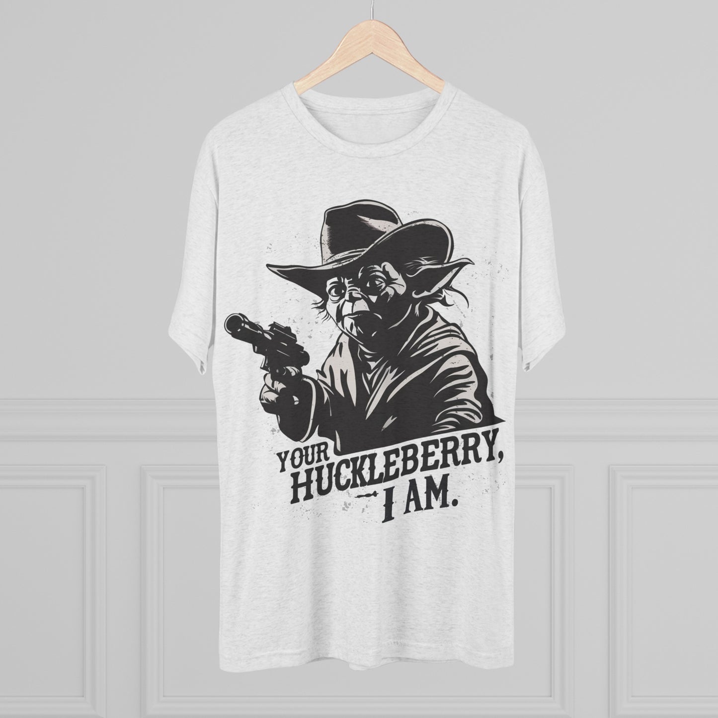 Western Yoda Tombstone | Unisex Tri-Blend Crew Tee | Star Wars | Fun | New | 2024 | Summer | Gift | Birthday Gift | Son Gift | Old West