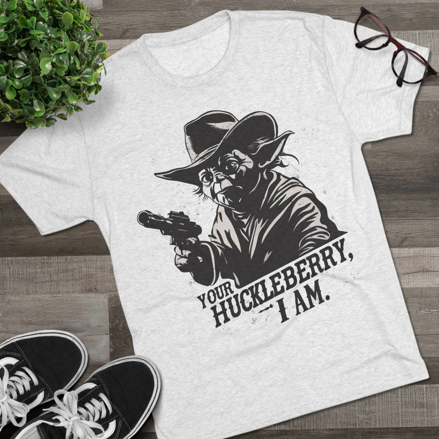 Western Yoda Tombstone | Unisex Tri-Blend Crew Tee | Star Wars | Fun | New | 2024 | Summer | Gift | Birthday Gift | Son Gift | Old West