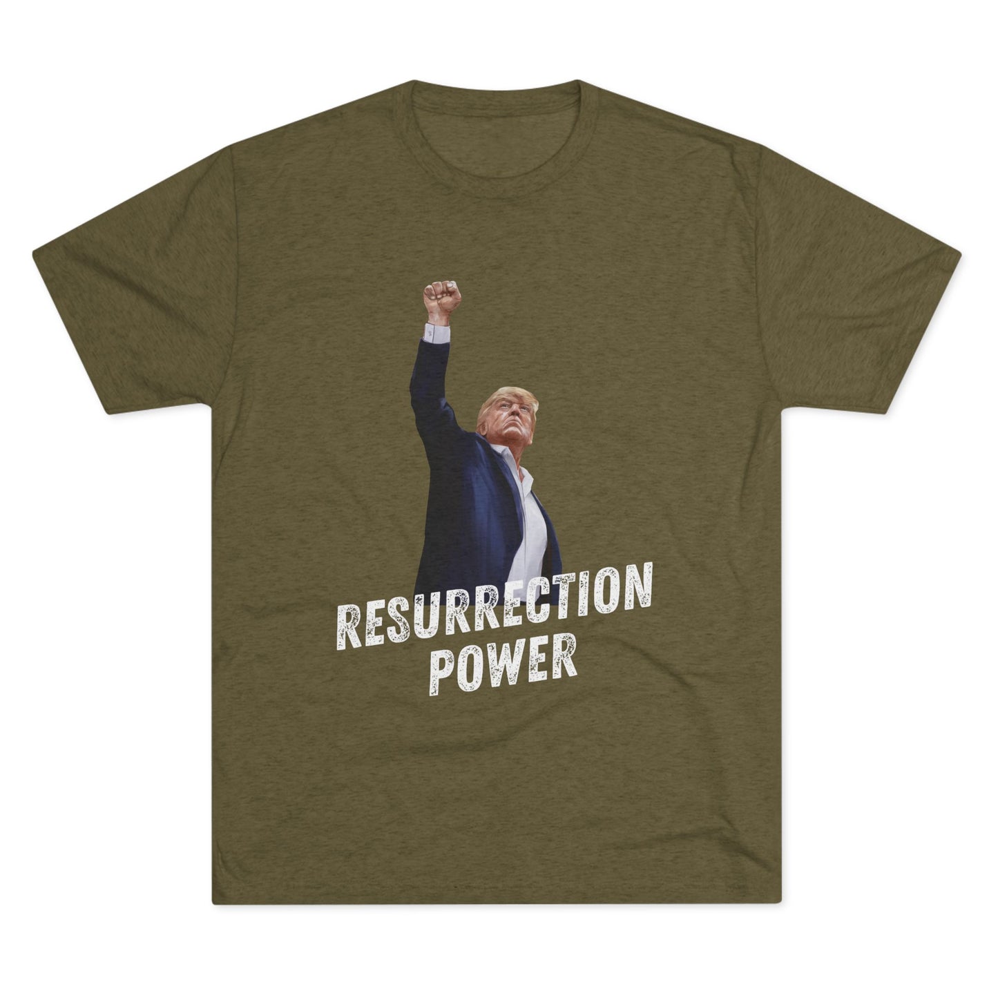 Resurrection Donald Trump Shirt, Trump Shot Shirt, Trump Assassination Shirt, Trump 2024 T-Shirt, Unisex Tri-Blend Crew Tee, President Trump