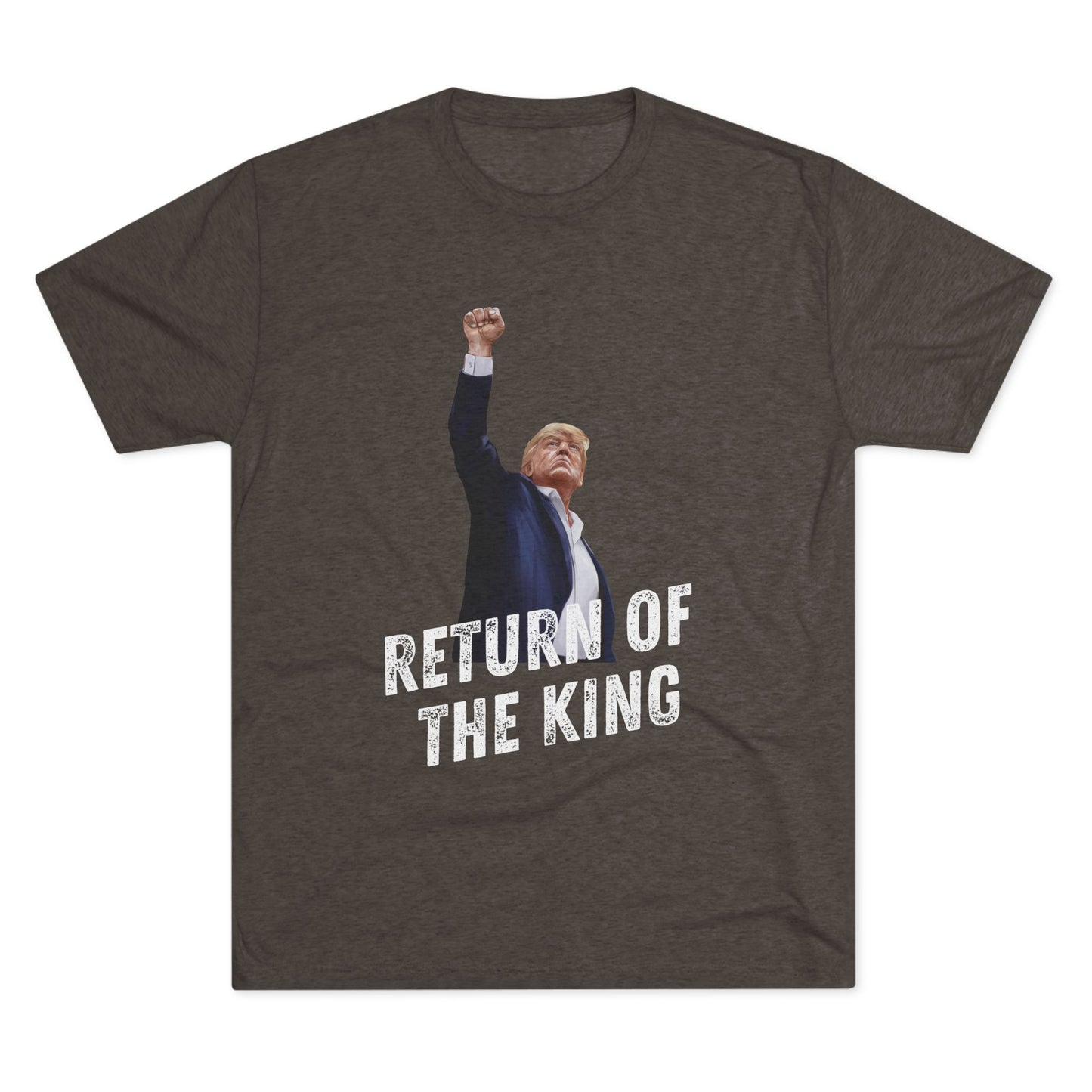 King Donald Trump Shirt, Trump Shot Shirt, Trump Assassination Shirt, Trump 2024 T-Shirt, Unisex Tri-Blend Crew Tee, LOTR, Return of the King