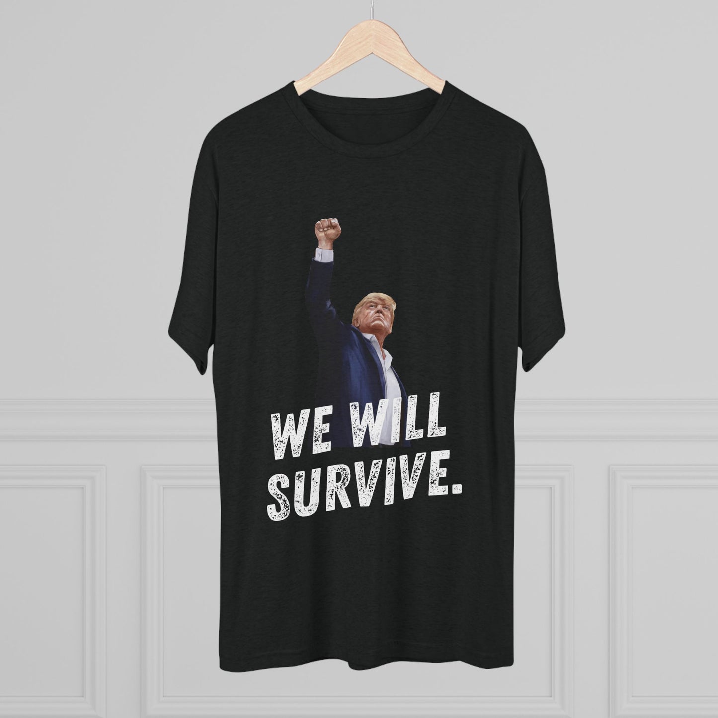 Survivor Donald Trump Shirt, Trump Shot Shirt, Trump Assassination Shirt, Trump 2024 T-Shirt, Unisex Tri-Blend Crew Tee, President Trump