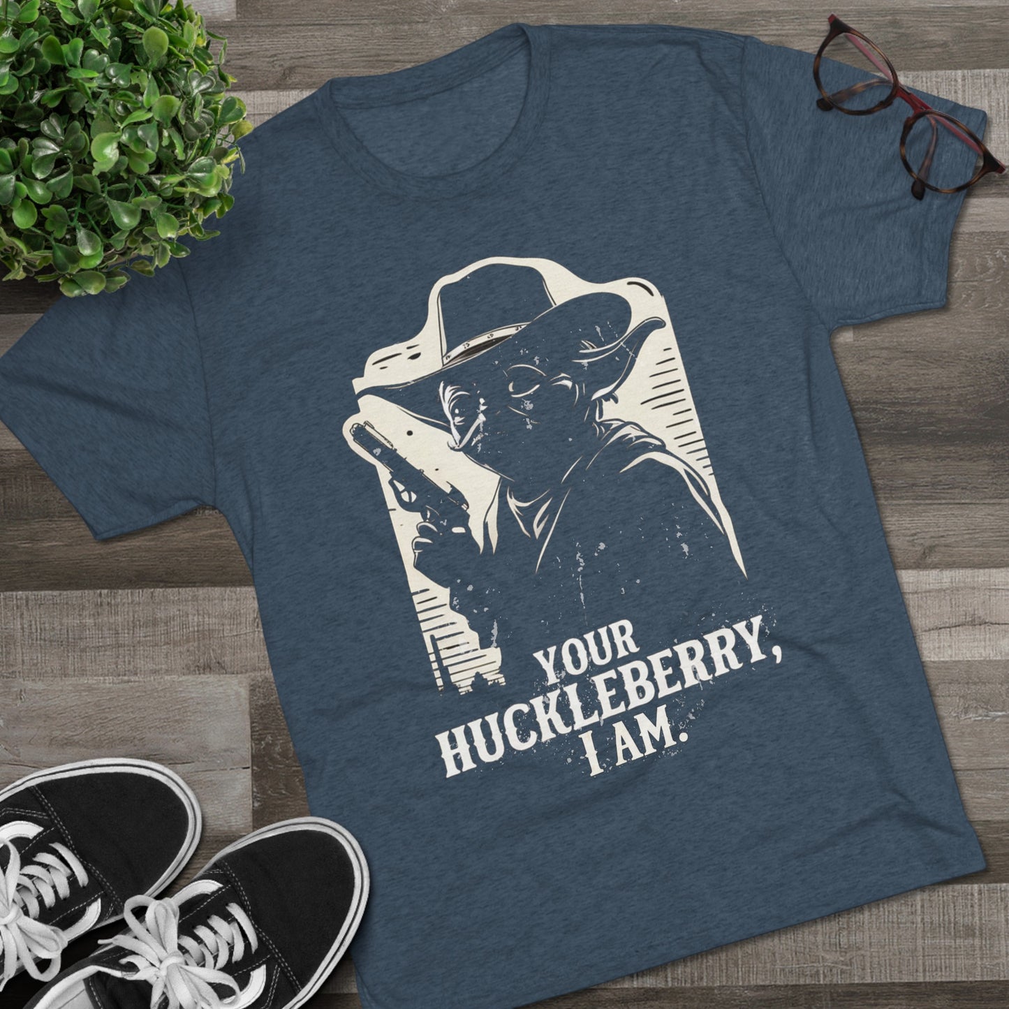 Western Yoda Tombstone | Unisex Tri-Blend Crew Tee | Star Wars | Fun | New | 2024 | Summer | Gift | Birthday Gift | Son Gift | Old West