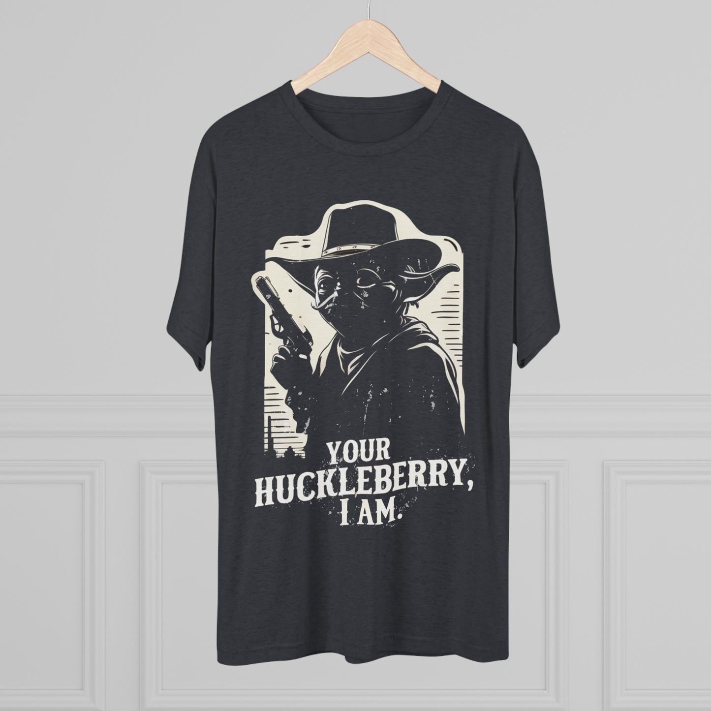 Western Yoda Tombstone | Unisex Tri-Blend Crew Tee | Star Wars | Fun | New | 2024 | Summer | Gift | Birthday Gift | Son Gift | Old West