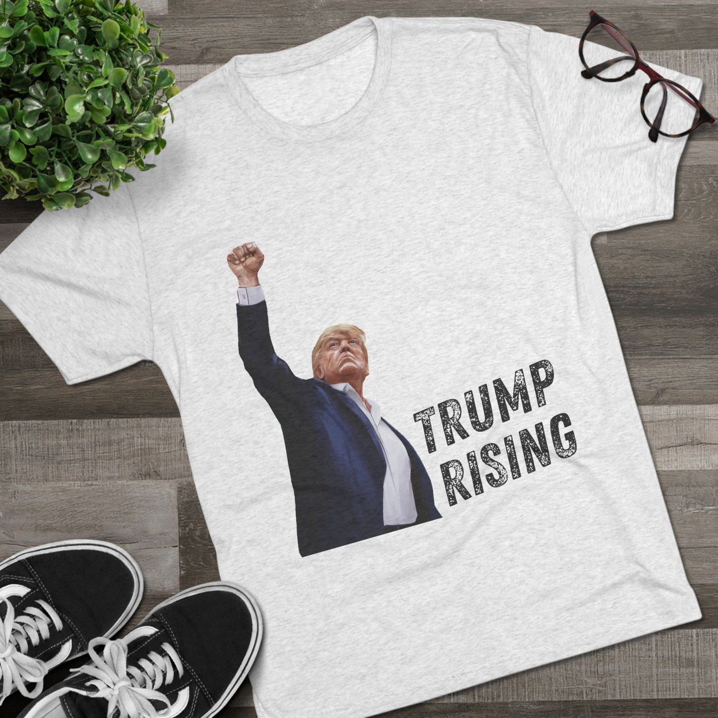 Donald Trump Shirt, Trump Shot Shirt, Trump Assassination Shirt, Trump 2024 T-Shirt, Unisex Tri-Blend Crew Tee, President Trump, Phoenix Rising